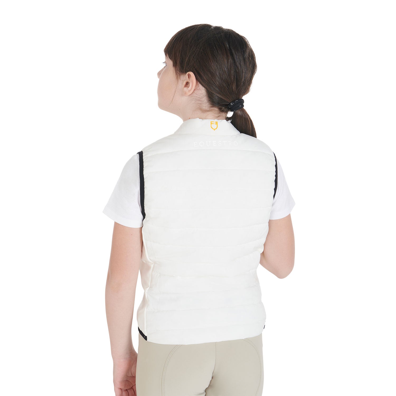 Smanicato tecnico Equestro bambini in tessuto Bianco traspirante e imbottito internamente