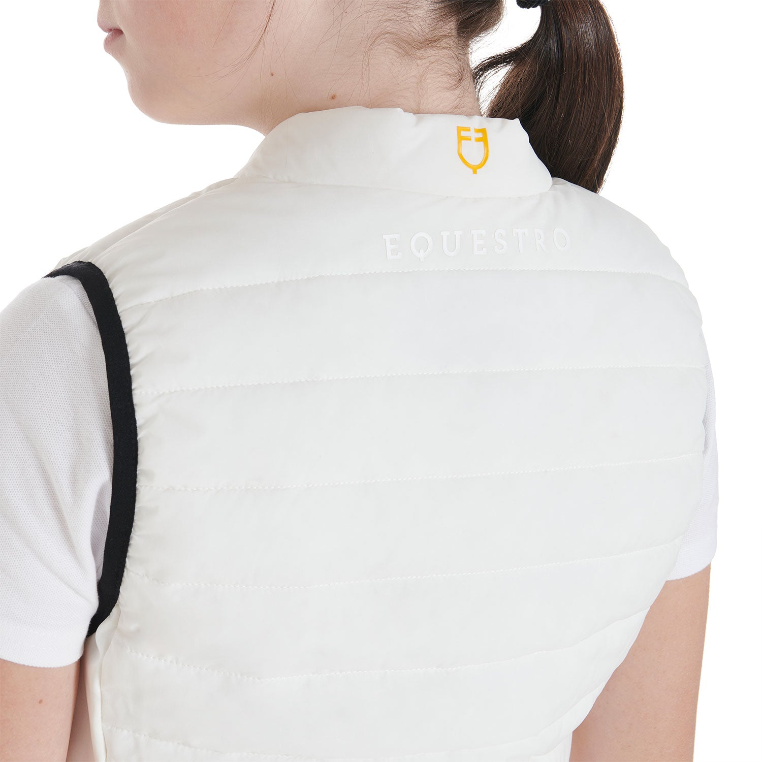 Smanicato tecnico Equestro bambini in tessuto Bianco traspirante e imbottito internamente