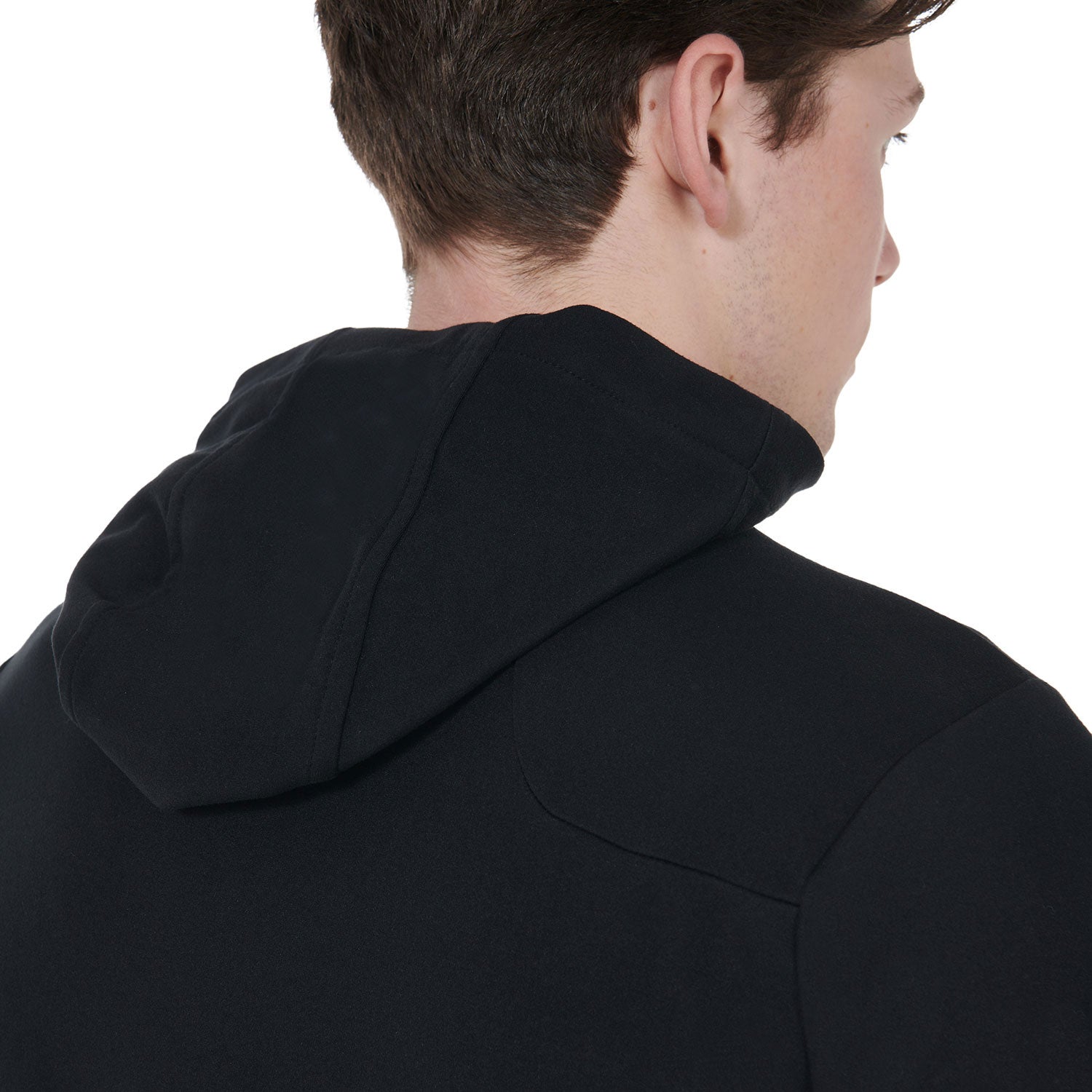 Felpa uomo Equestro Narvik, full zip con cappuccio in tessuto tecnico