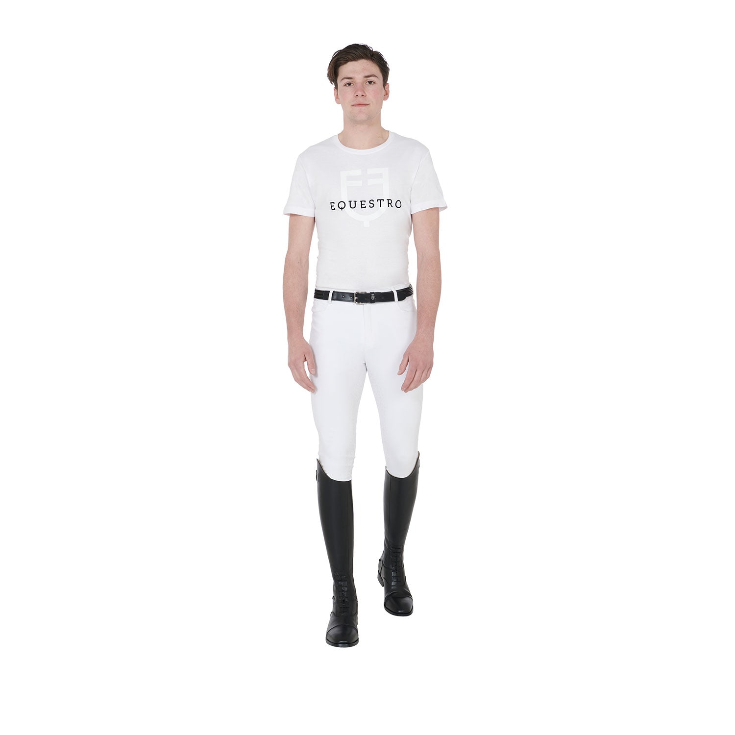 T-shirt uomo slim fit in cotone a mezza manica Equestro