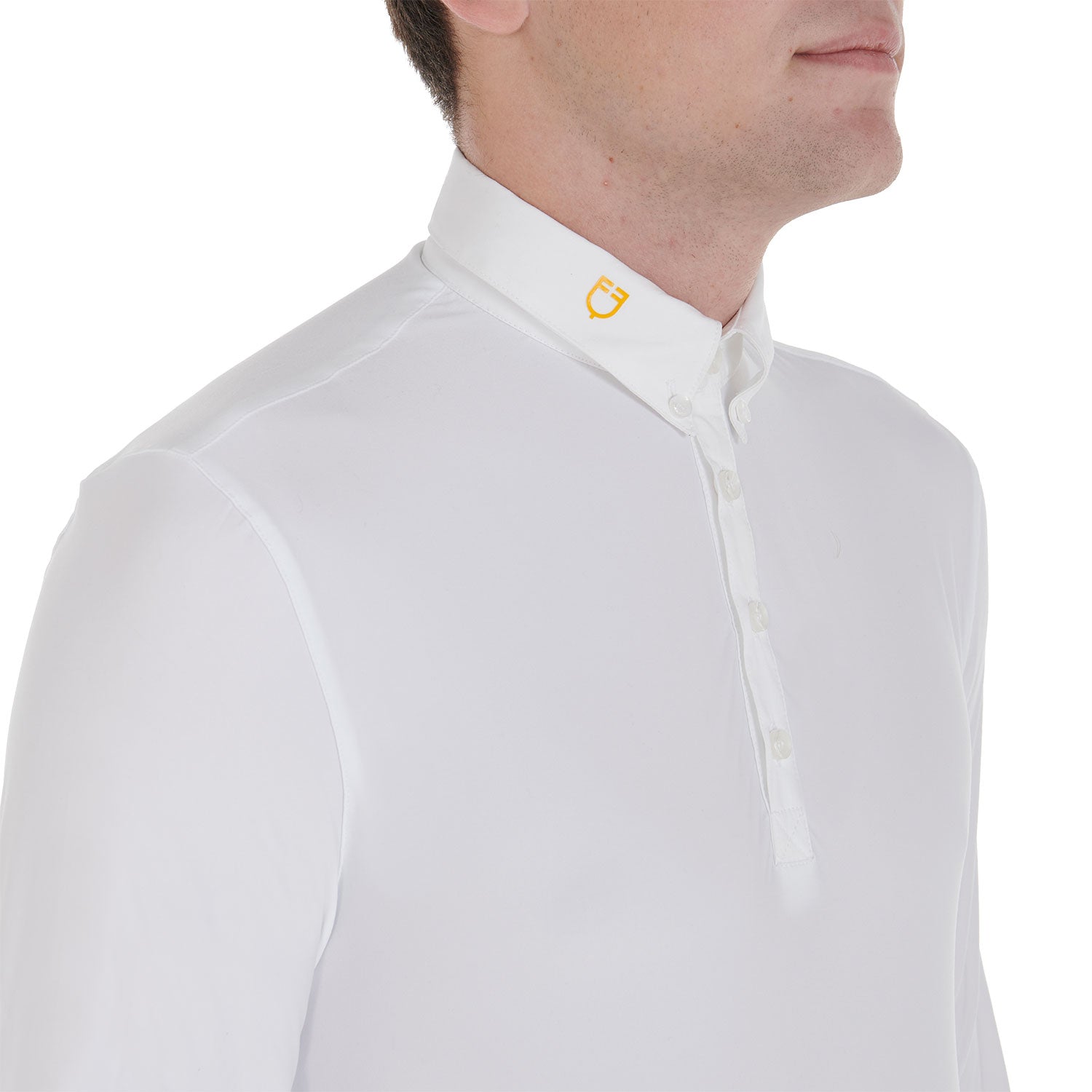 Polo Uomo Slim Fit da concorso Equestro Warm + in tessuto tecnico FELPATO