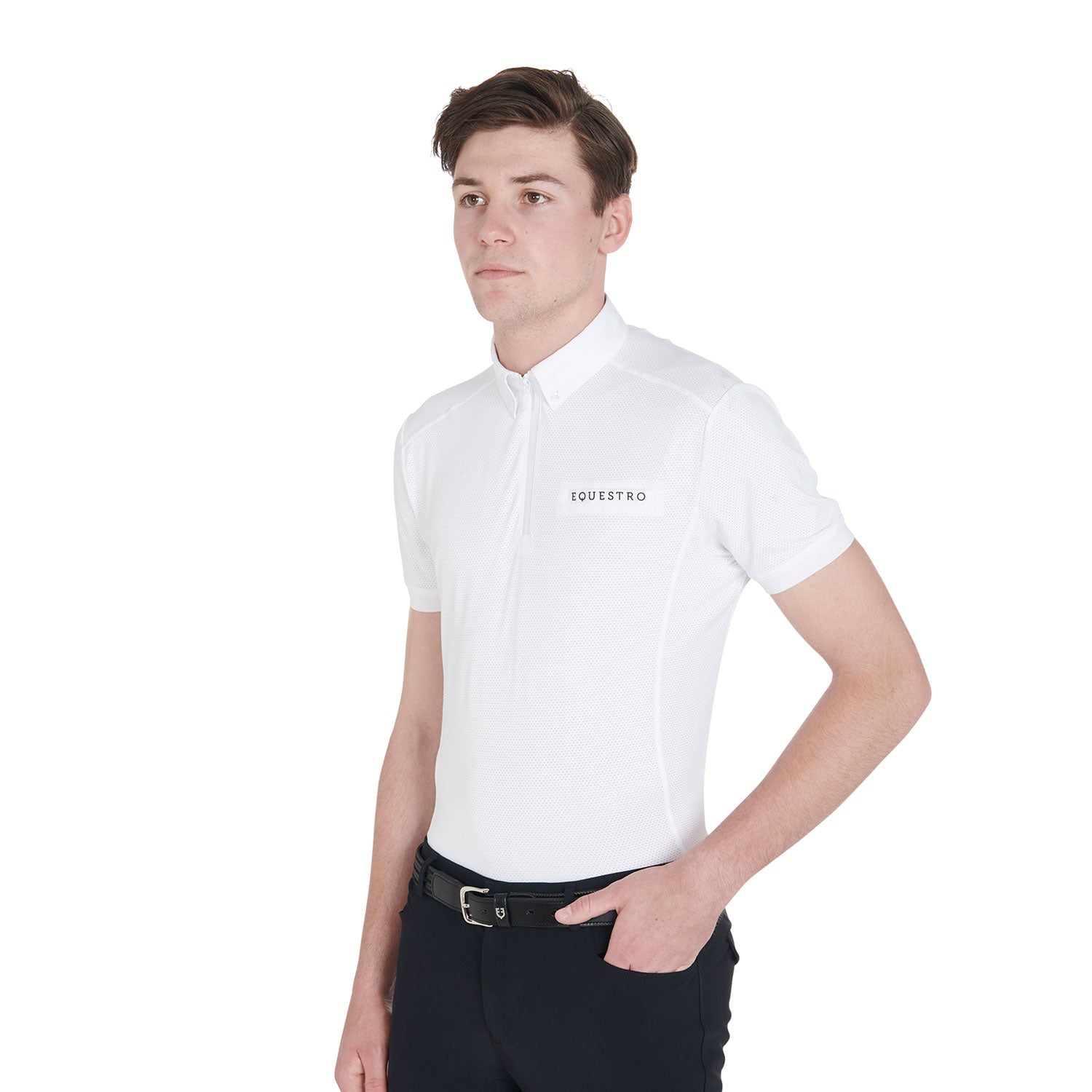 Polo Uomo Slim Fit da concorso Equestro in tessuto traforato (Mesh)