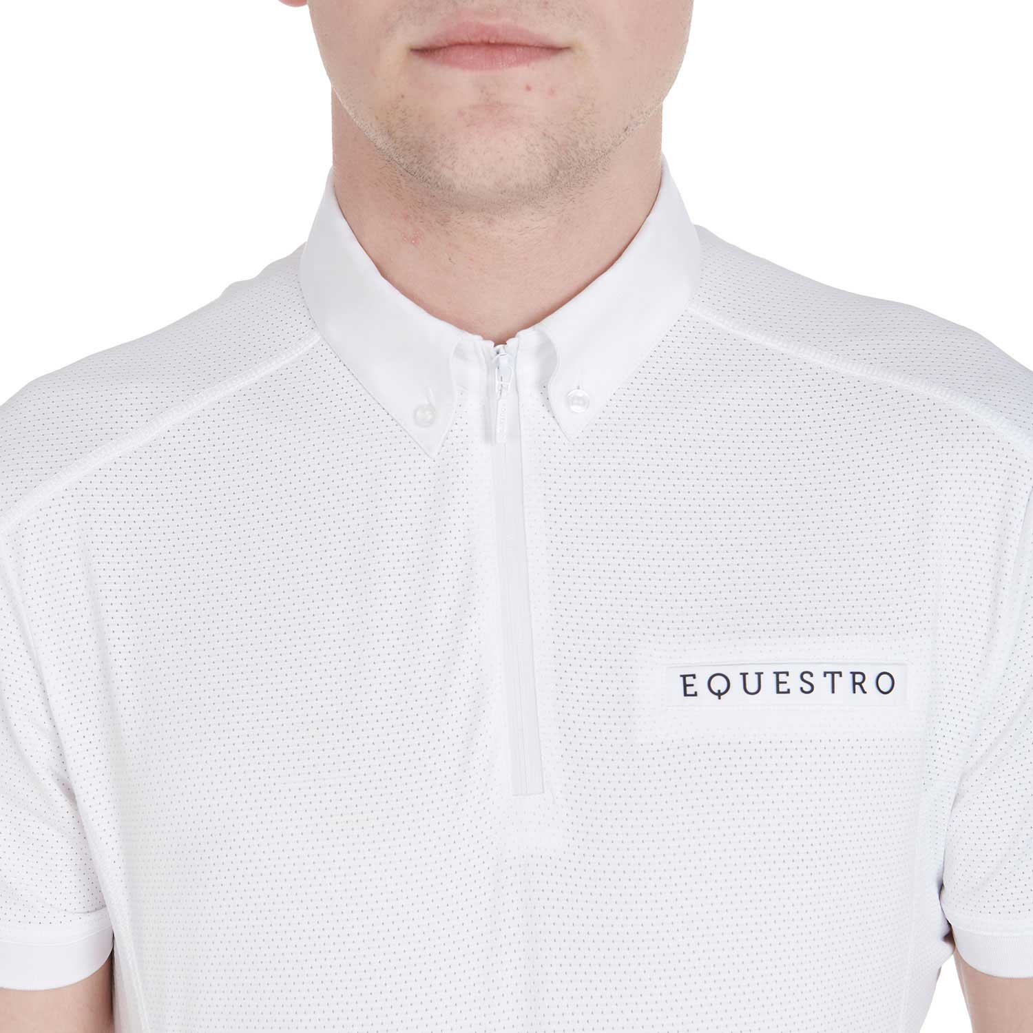 Polo Uomo Slim Fit da concorso Equestro in tessuto traforato (Mesh)