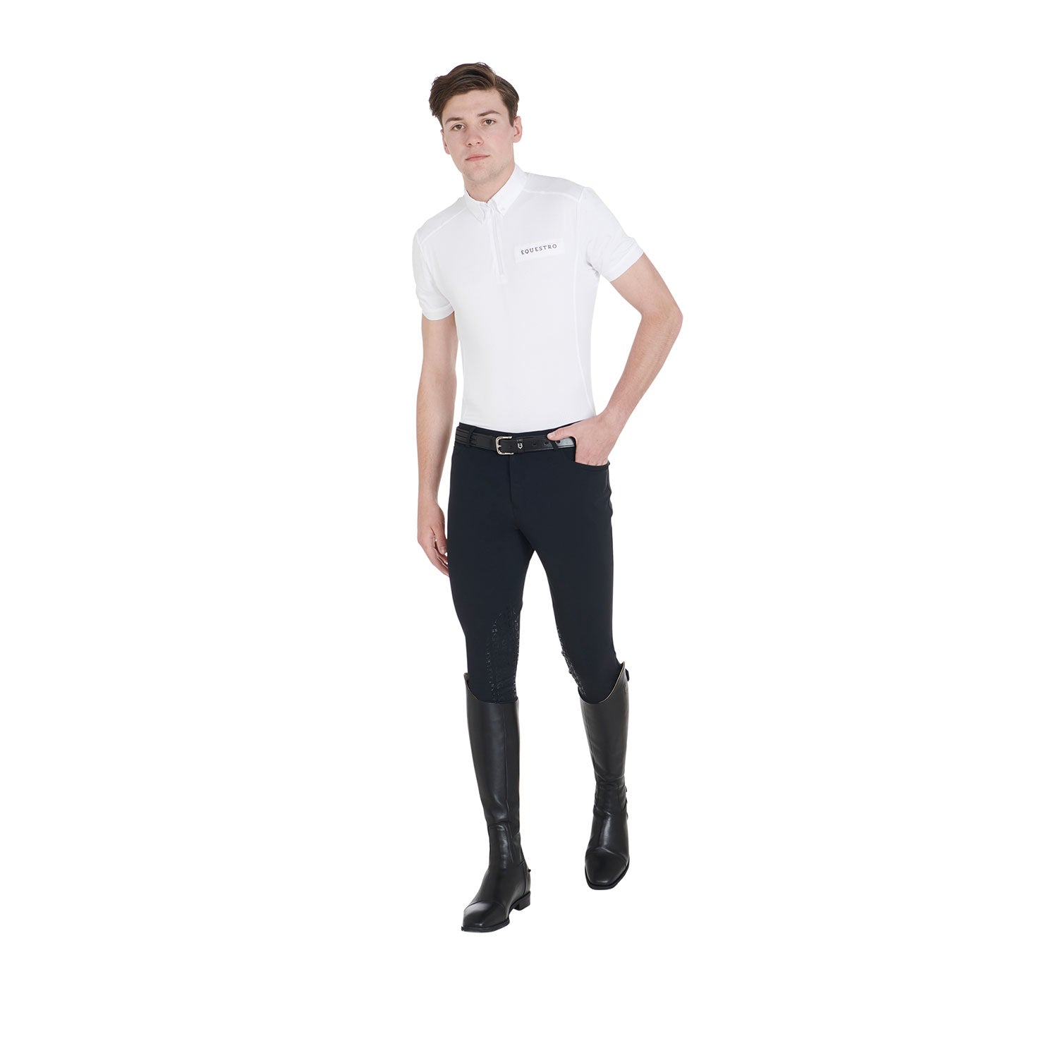 Polo Uomo Slim Fit da concorso Equestro in tessuto traforato (Mesh)
