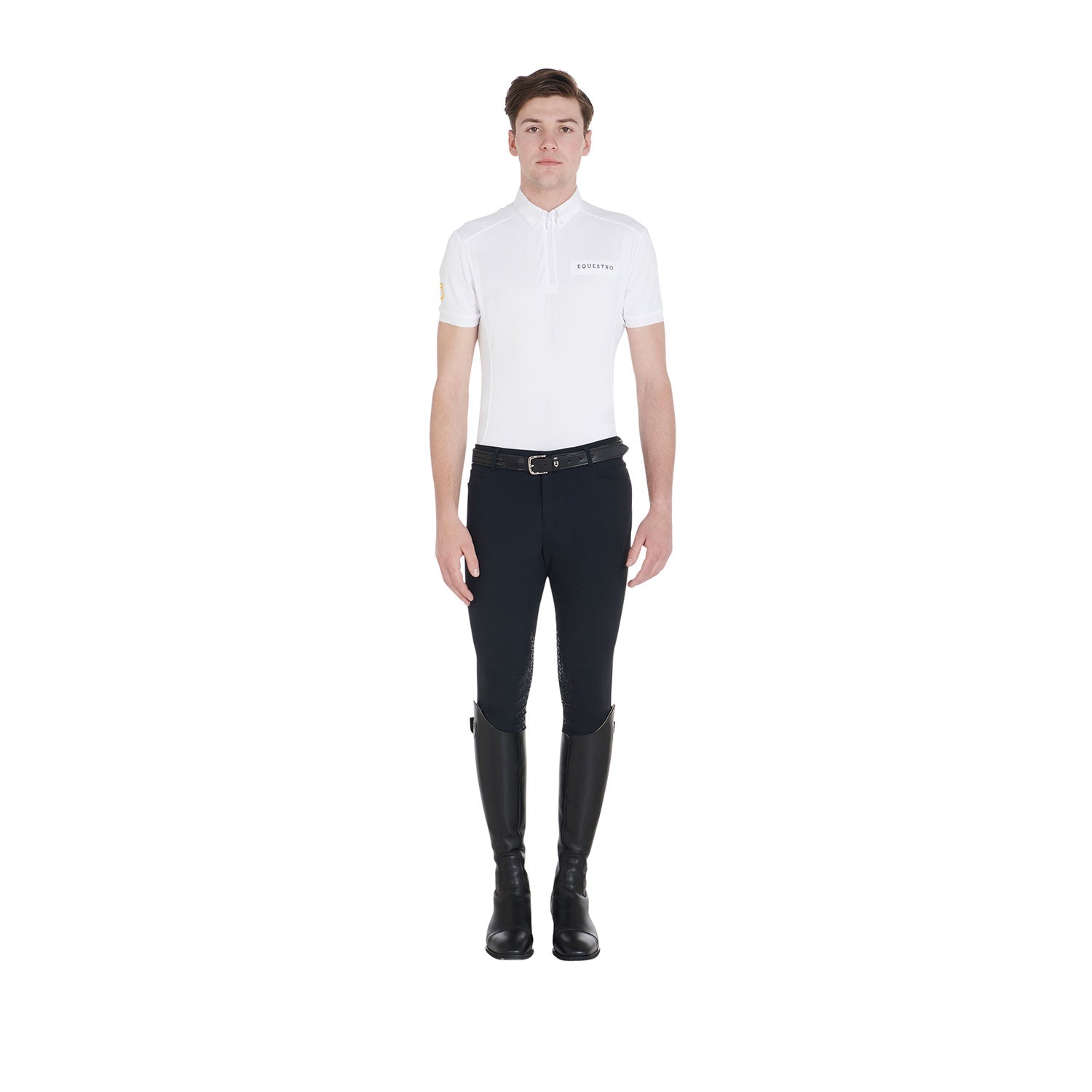 Polo Uomo Slim Fit da concorso Equestro in tessuto traforato (Mesh)