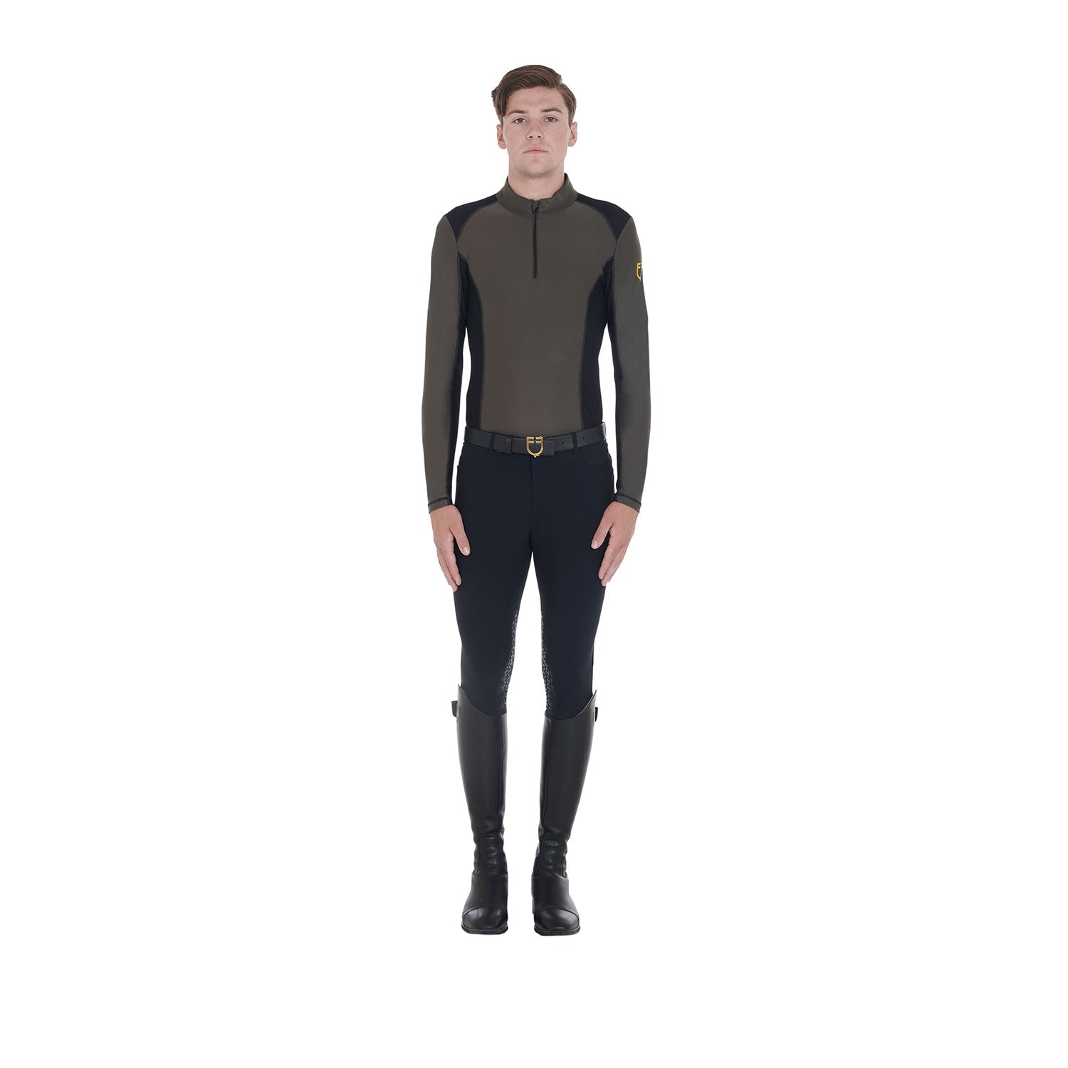 Polo uomo slim fit Equestro da allenamento a Maniche Lunghe