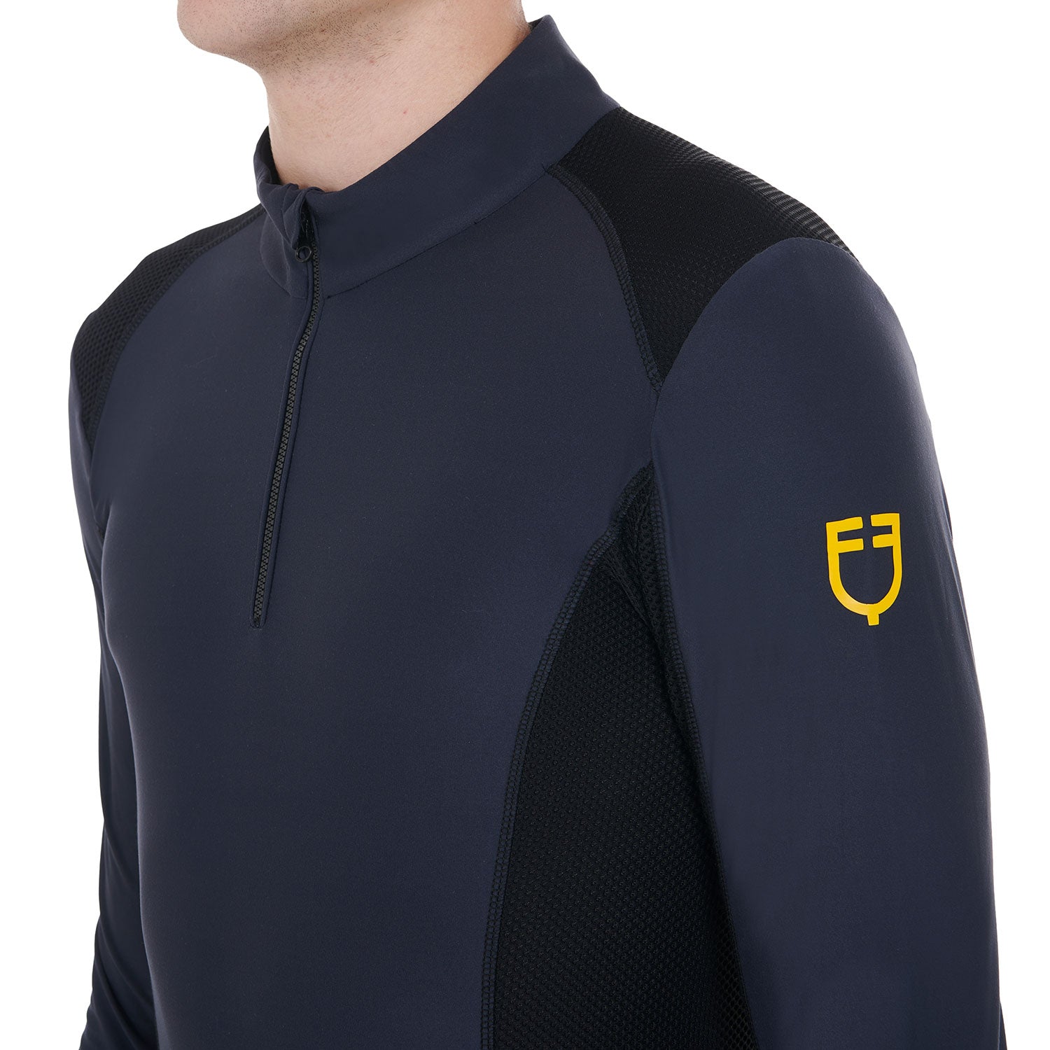 Polo uomo slim fit Equestro da allenamento a Maniche Lunghe