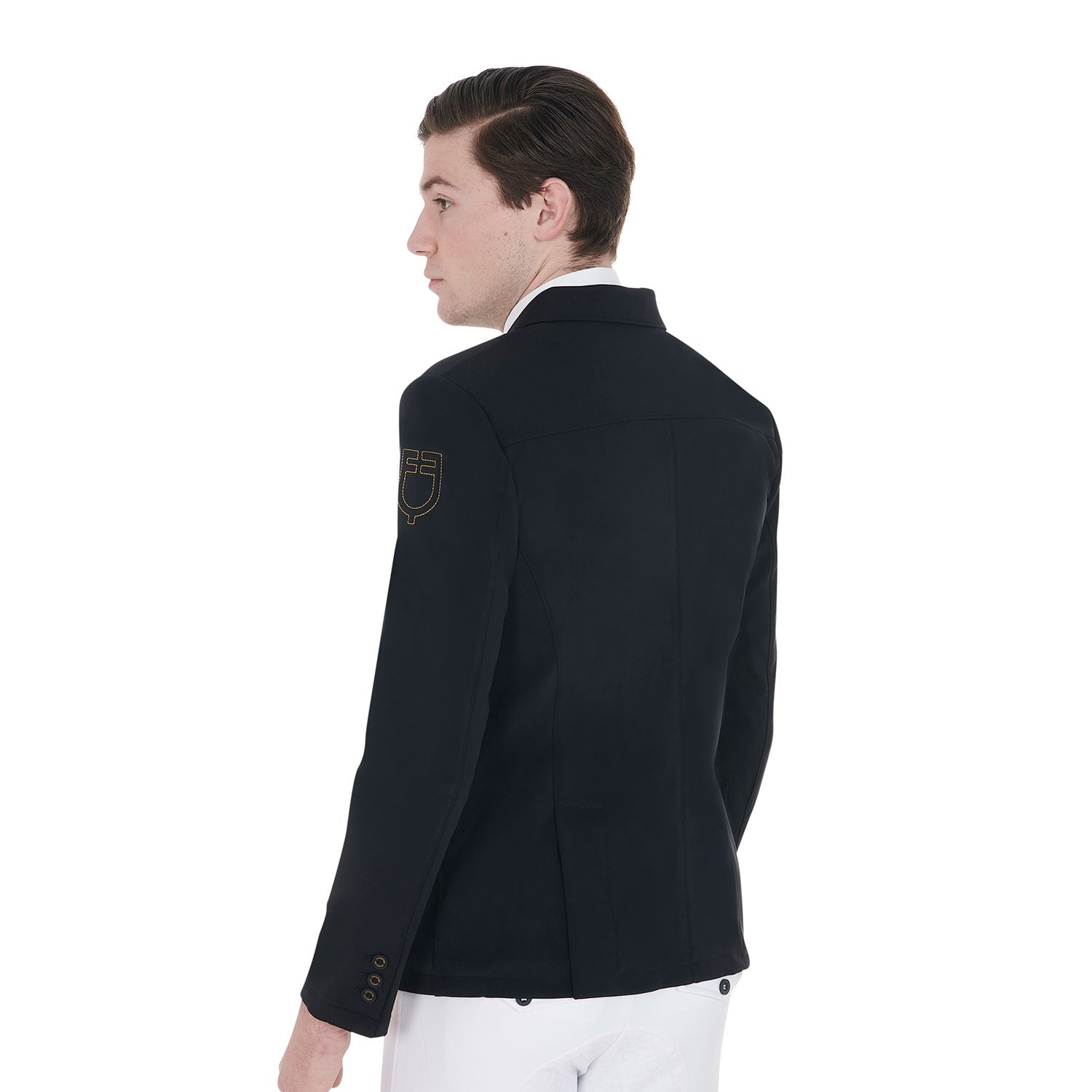 Giacca da concorso uomo Equestro Exclusive con logo a contrasto
