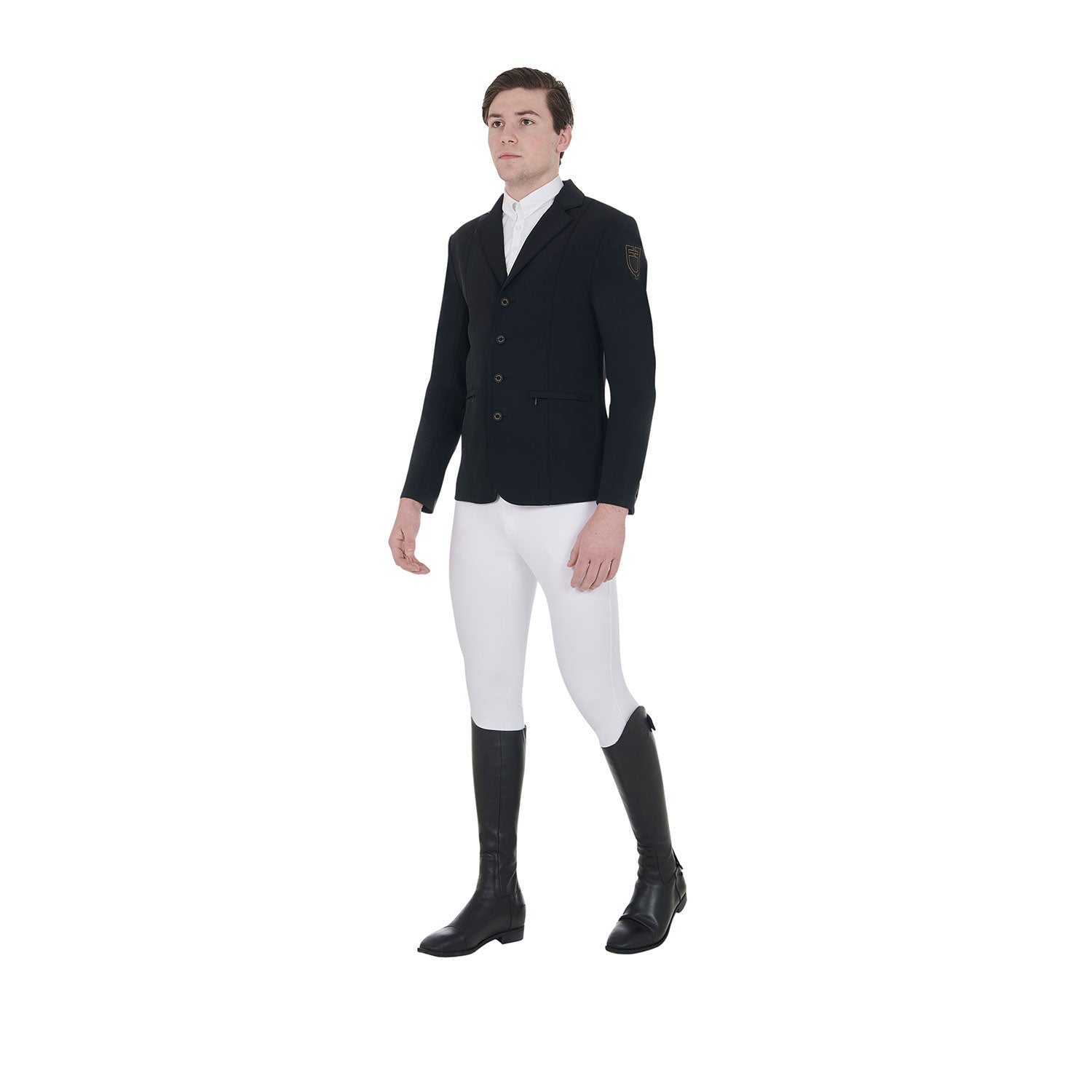 Giacca da concorso uomo Equestro Exclusive con logo a contrasto