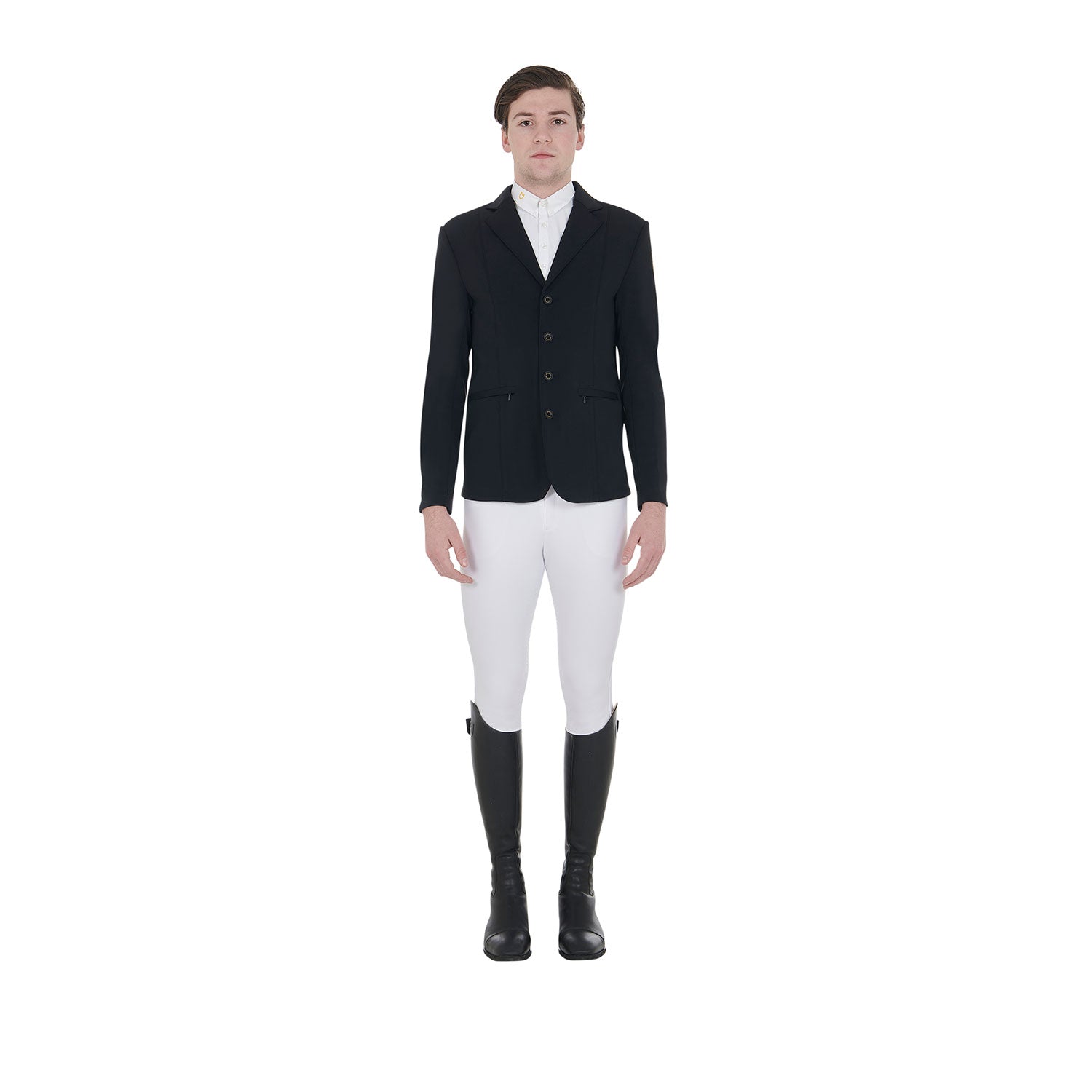 Giacca da concorso uomo Equestro Exclusive con logo a contrasto