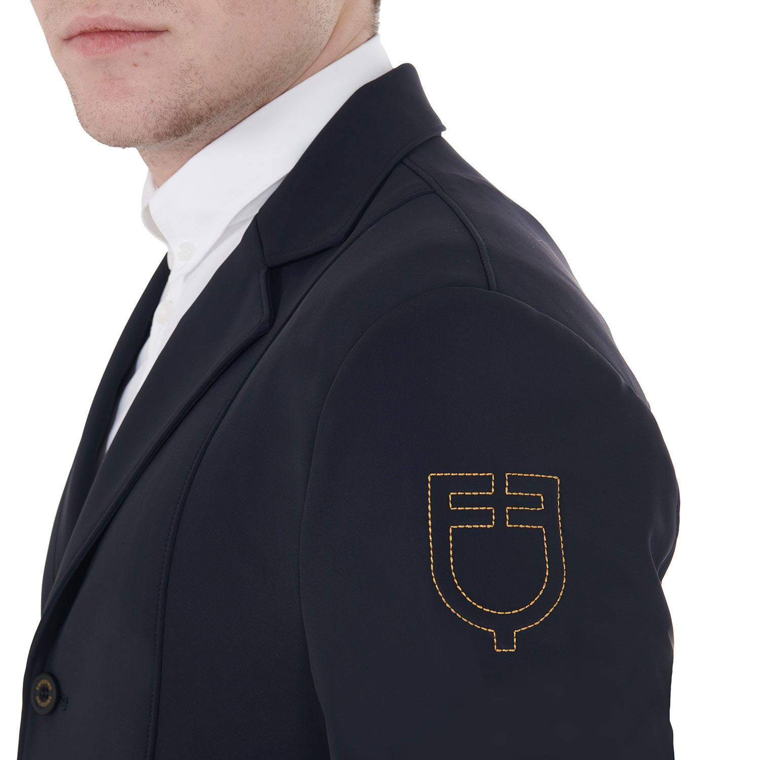 Giacca da concorso uomo Equestro Exclusive con logo a contrasto