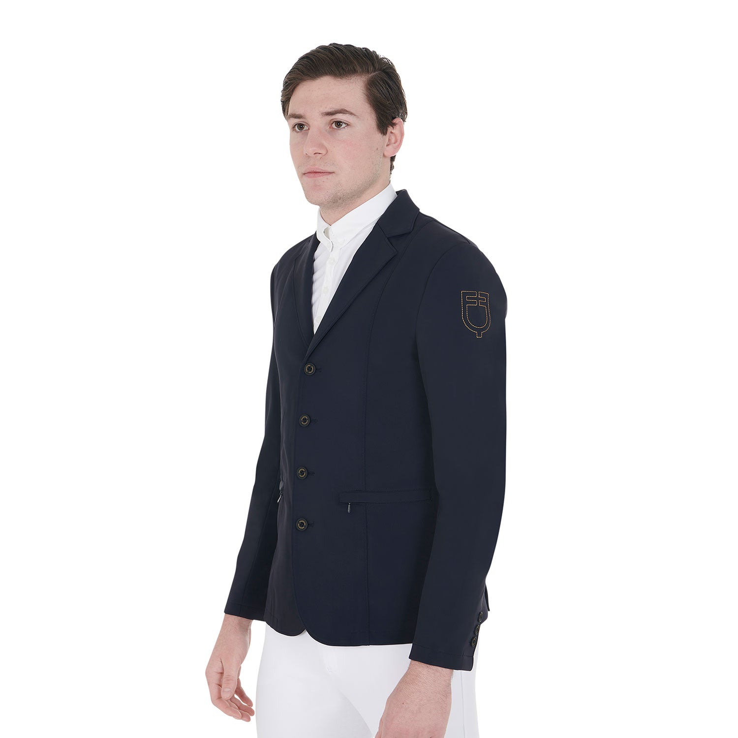 Giacca da concorso uomo Equestro Exclusive con logo a contrasto