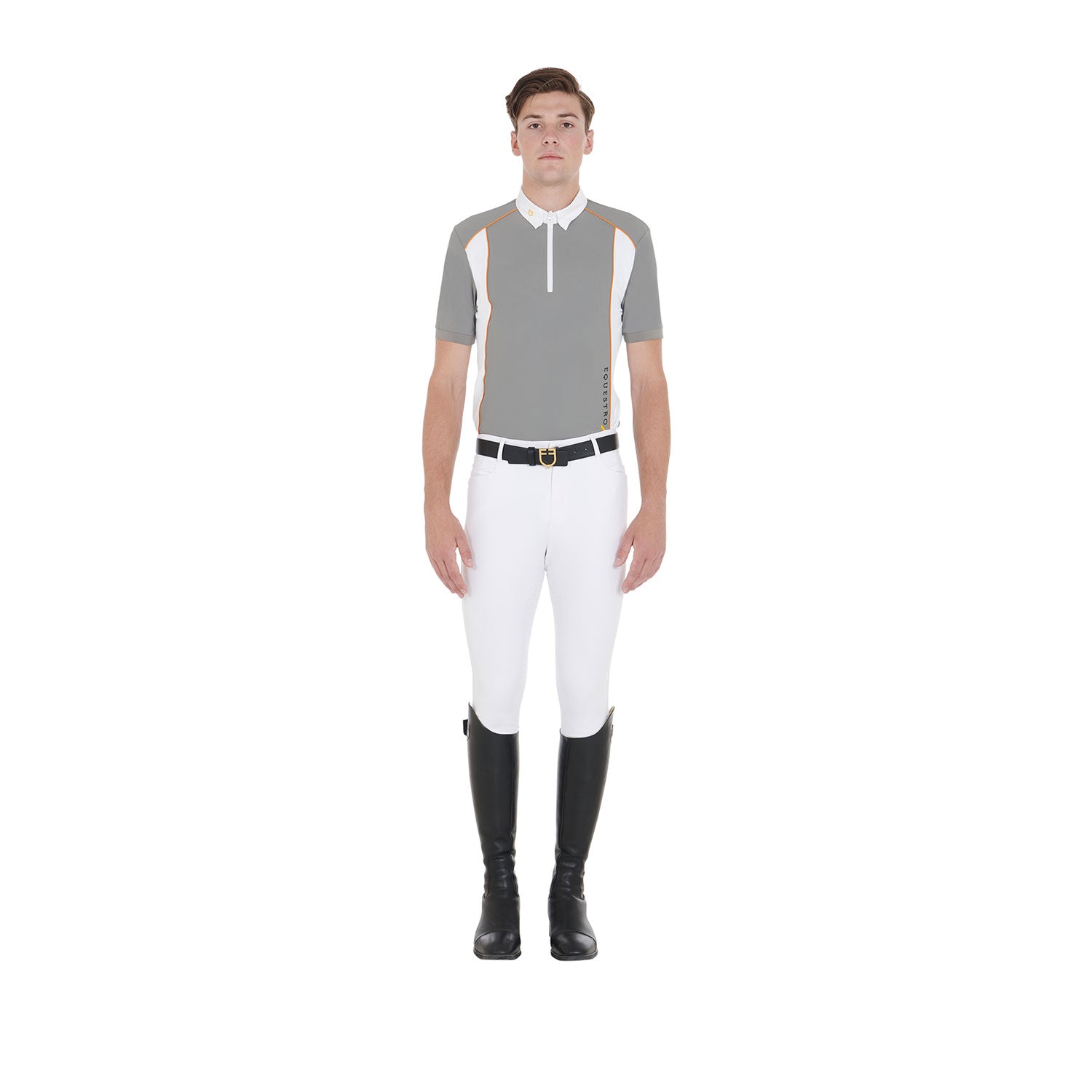Polo Uomo Slim Fit da concorso Equestro in tessuto tecnico