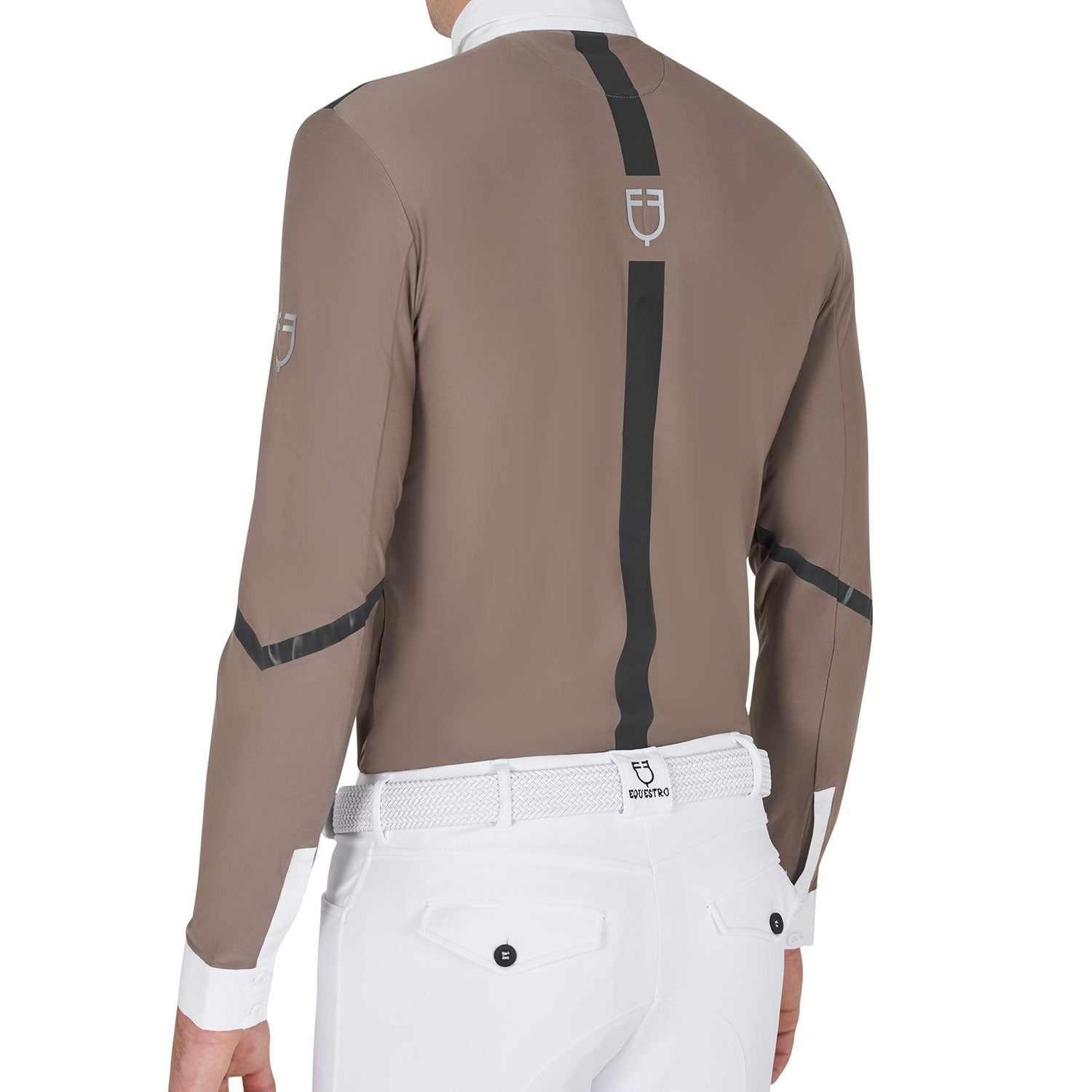 Polo uomo slim fit da concorso manica lunga Equestro