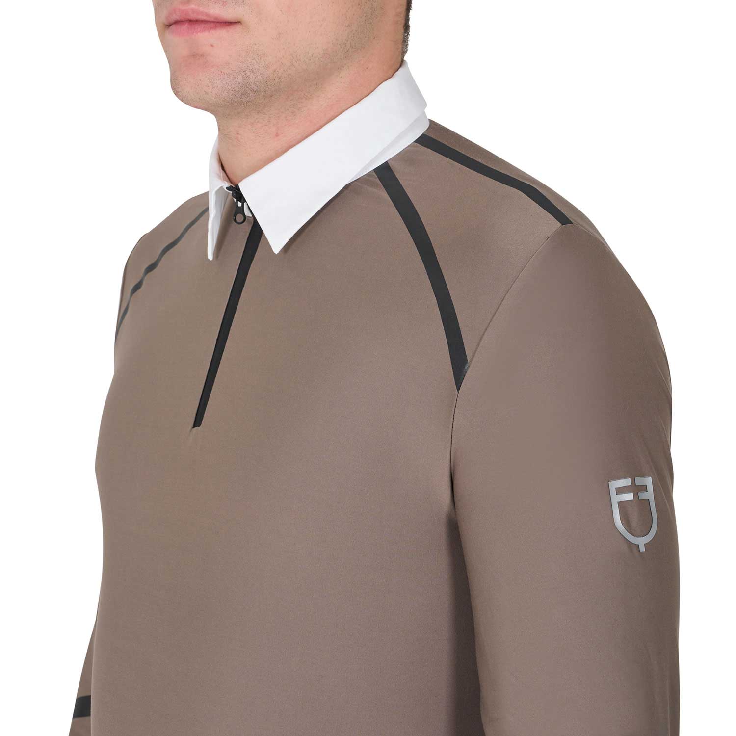 Polo uomo slim fit da concorso manica lunga Equestro