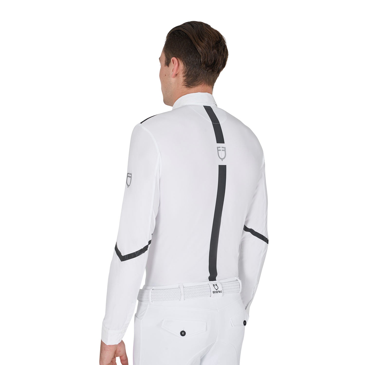 Polo uomo slim fit da concorso manica lunga Equestro