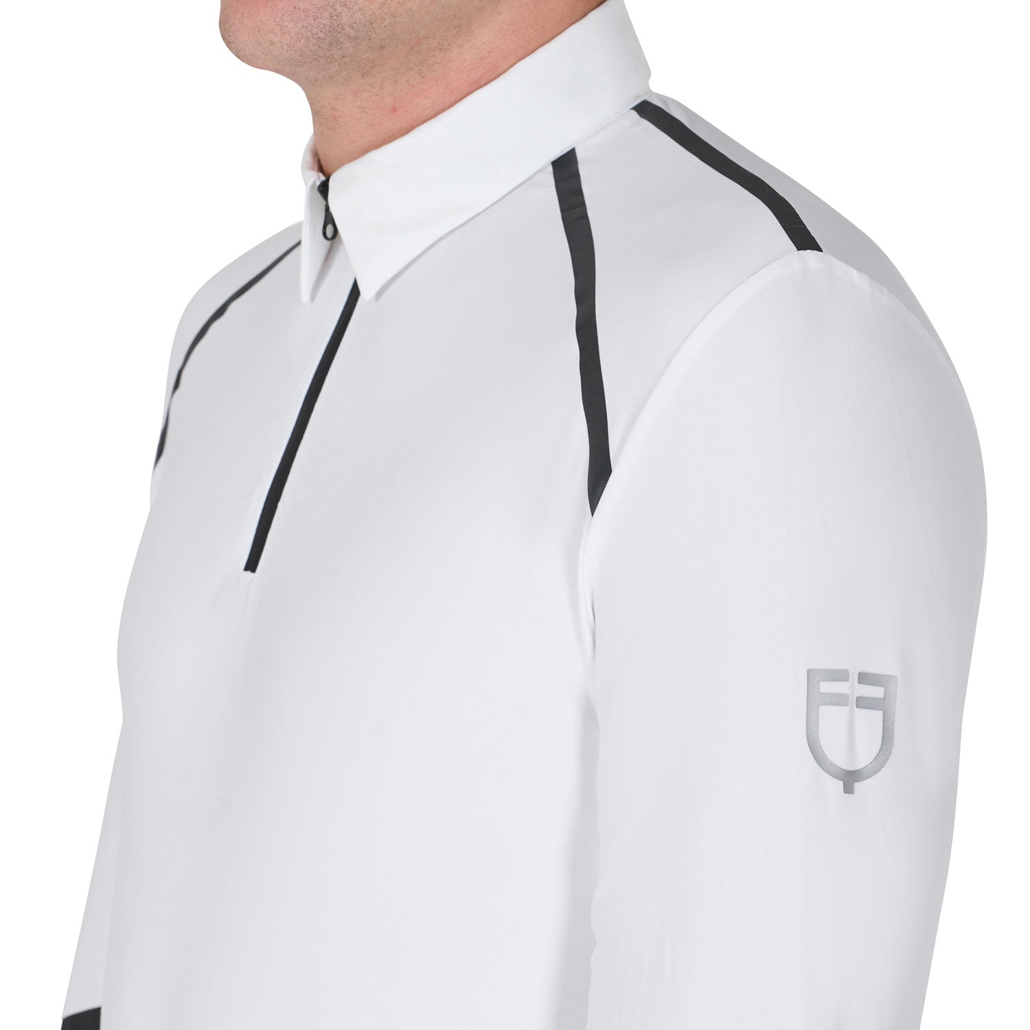 Polo uomo slim fit da concorso manica lunga Equestro