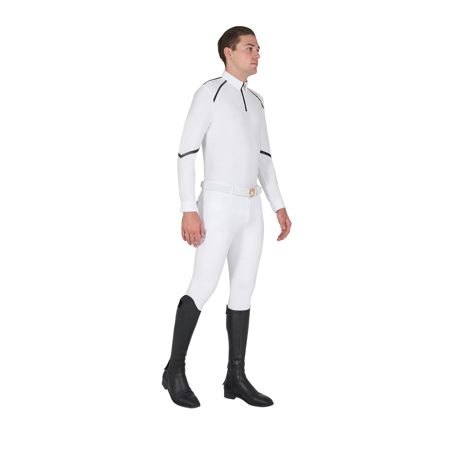 Polo uomo slim fit da concorso manica lunga Equestro