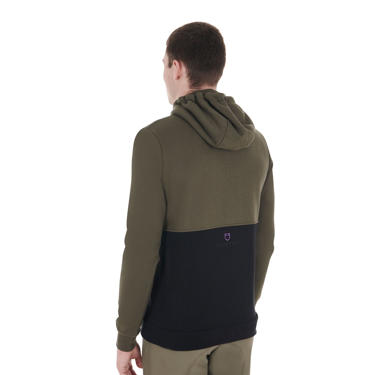 Felpa uomo Equestro con cappuccio e pile interno