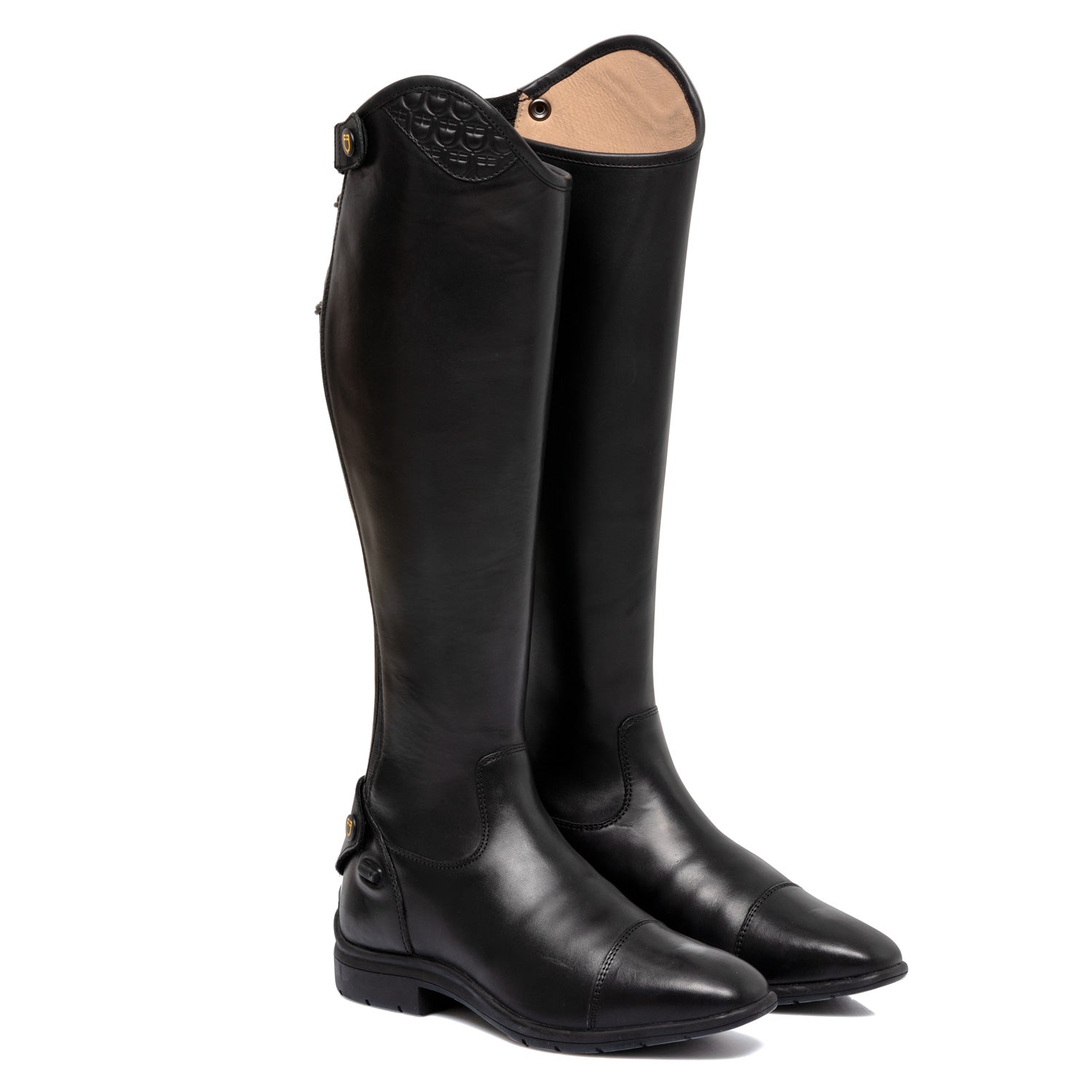 Stivali unisex Equestro Ace in morbido cuoio con inserto multilogo