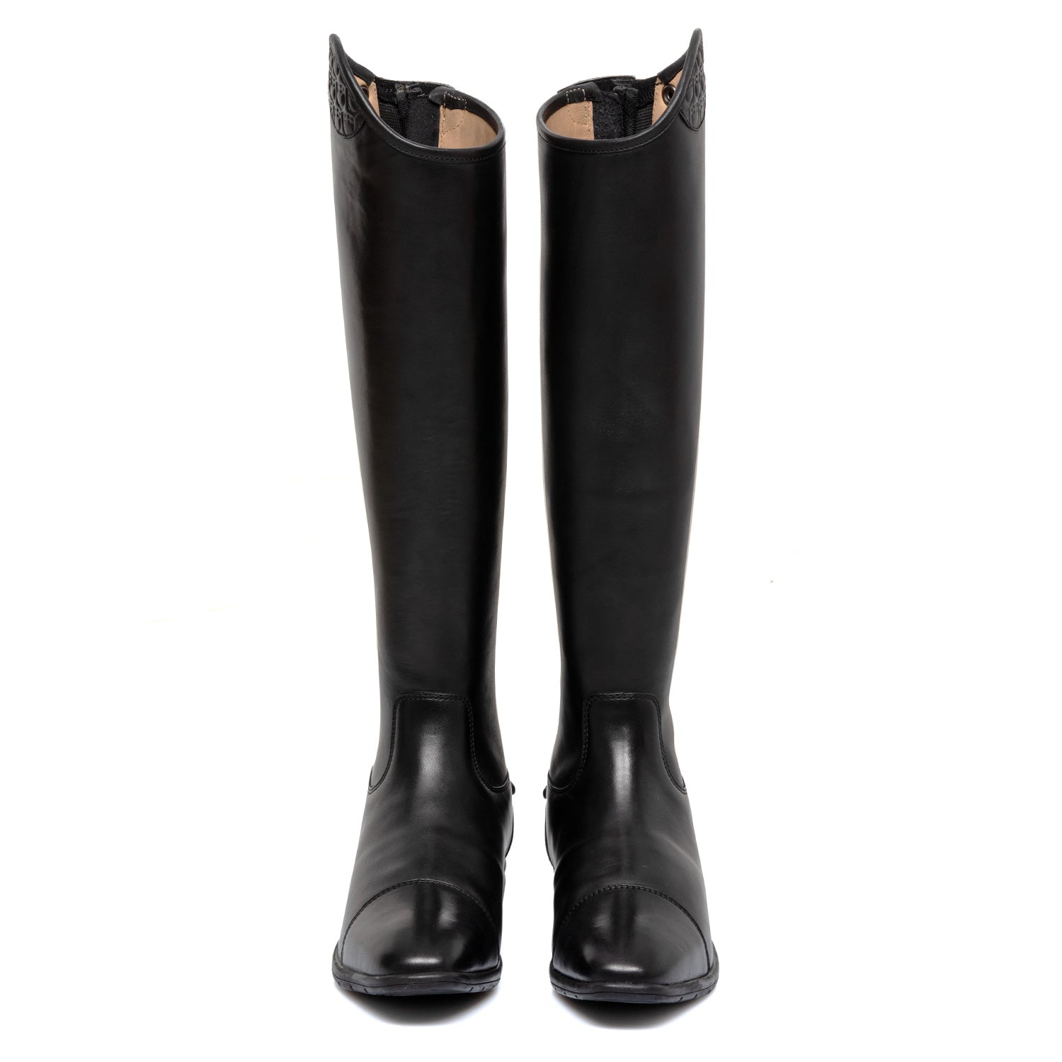 Stivali unisex Equestro Ace in morbido cuoio con inserto multilogo