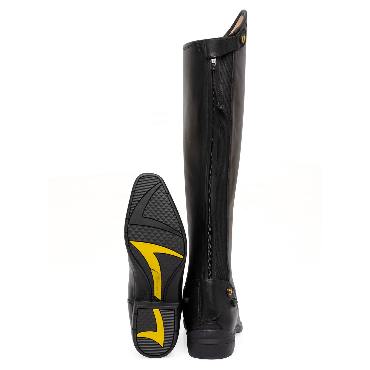 Stivali unisex Equestro Ace in morbido cuoio con inserto multilogo