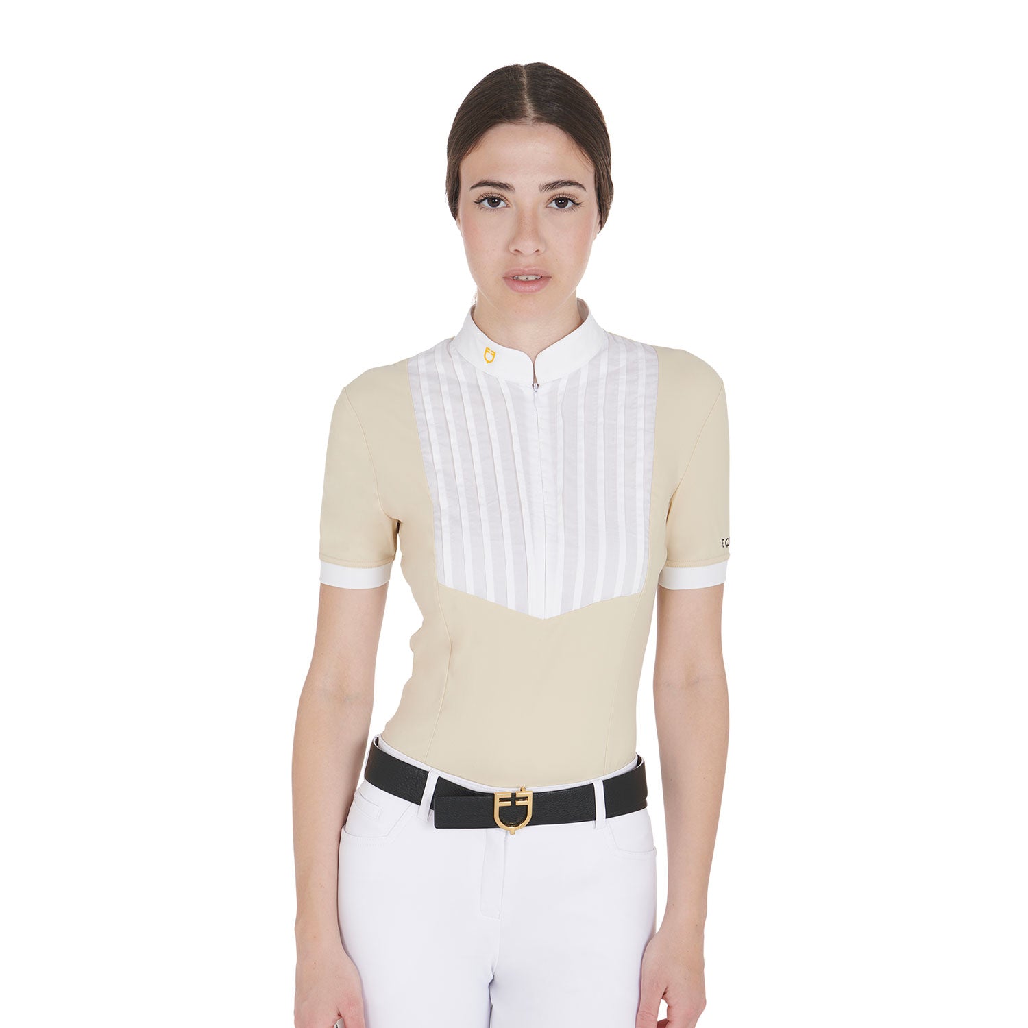 Polo donna slim fit cotone plissettato Equestro