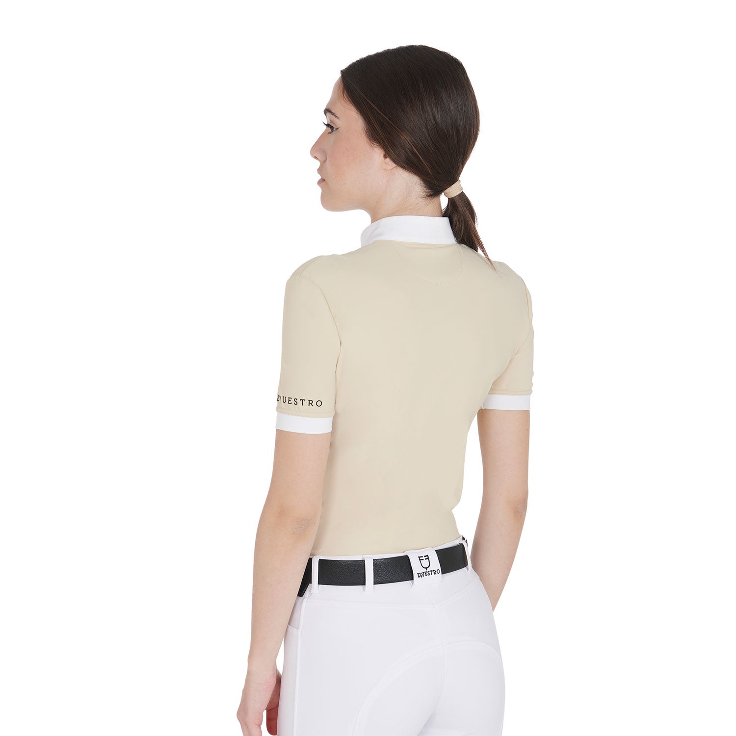 Polo donna slim fit cotone plissettato Equestro