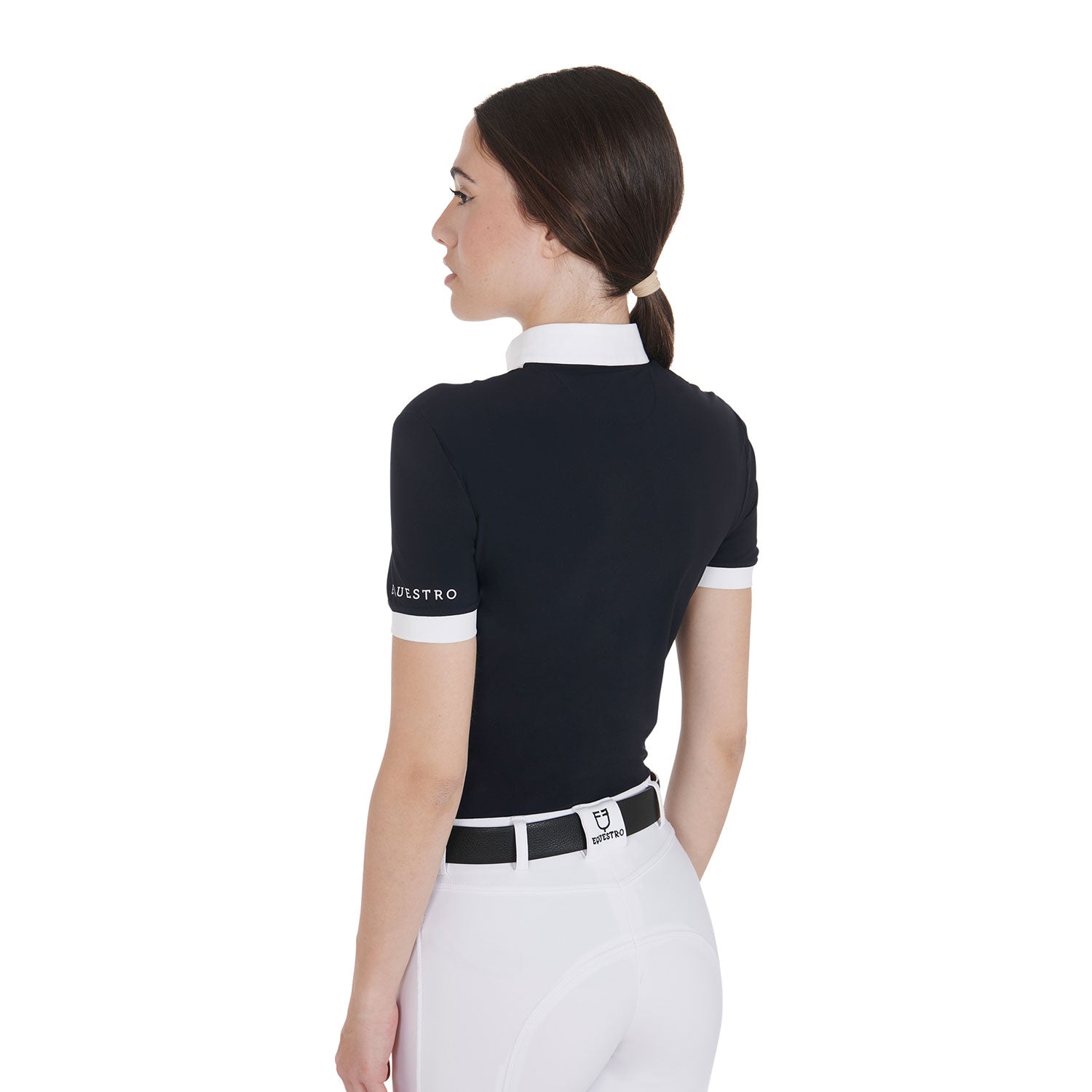Polo donna slim fit cotone plissettato Equestro