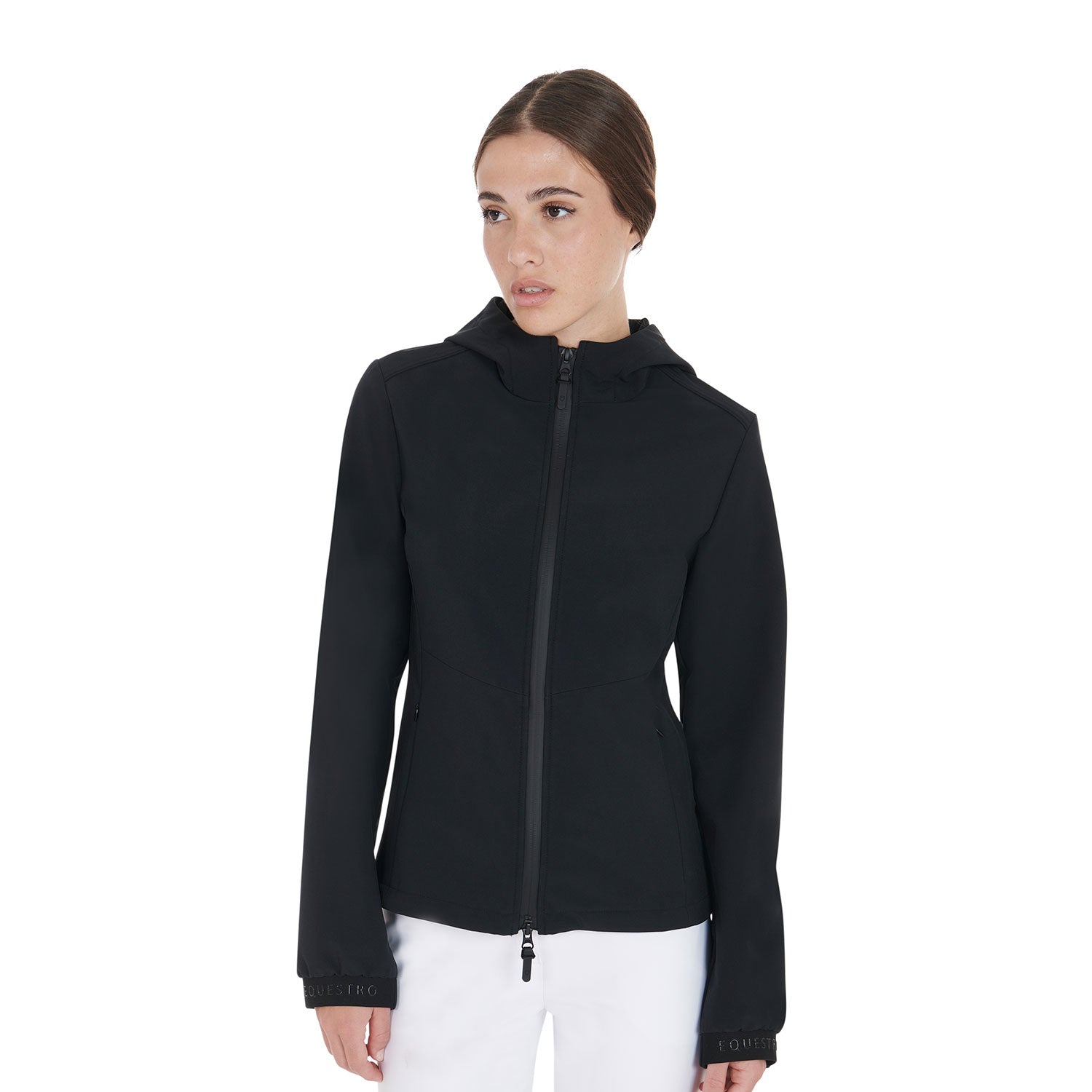 Giacca da donna softshell slim fit Equestro, pratiche tasche e zip a scomparsa