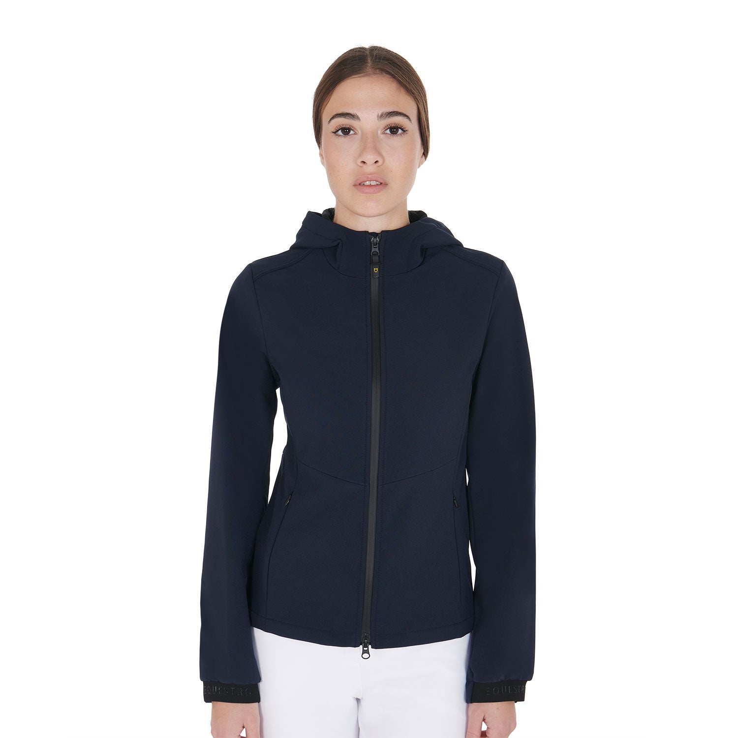 Giacca da donna softshell slim fit Equestro, pratiche tasche e zip a scomparsa