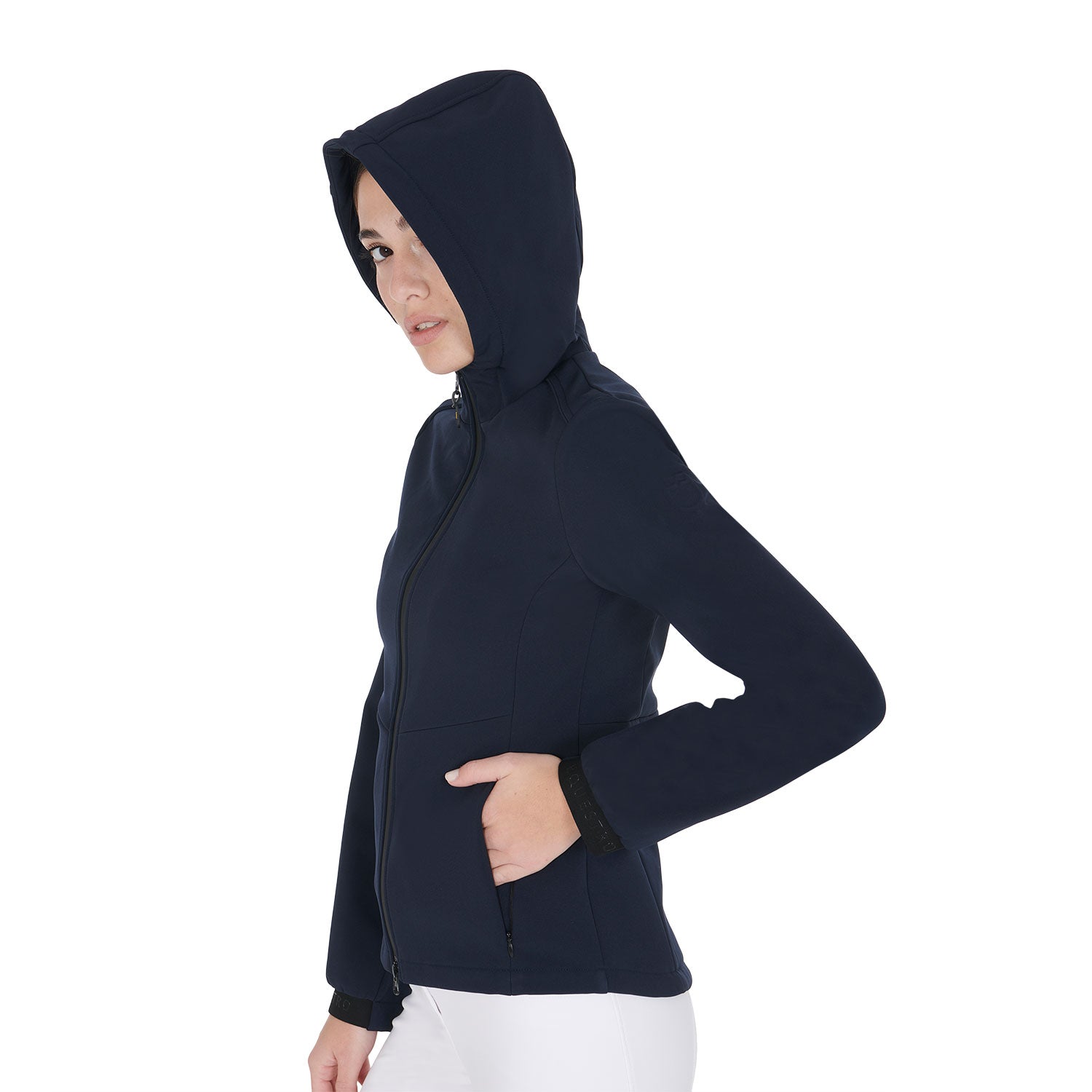 Giacca da donna softshell slim fit Equestro, pratiche tasche e zip a scomparsa