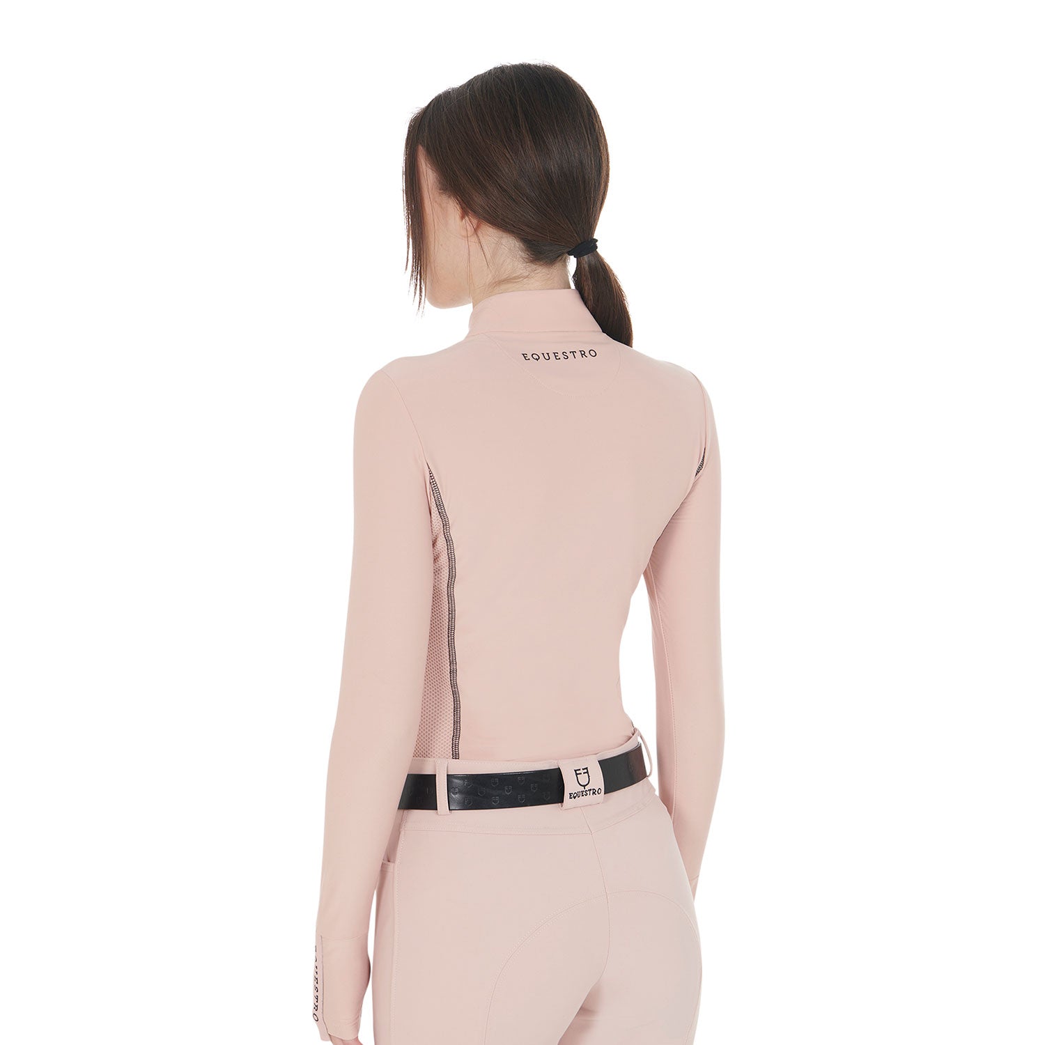 Polo slim fit donna da allenamento a maniche Lunghe Equestro