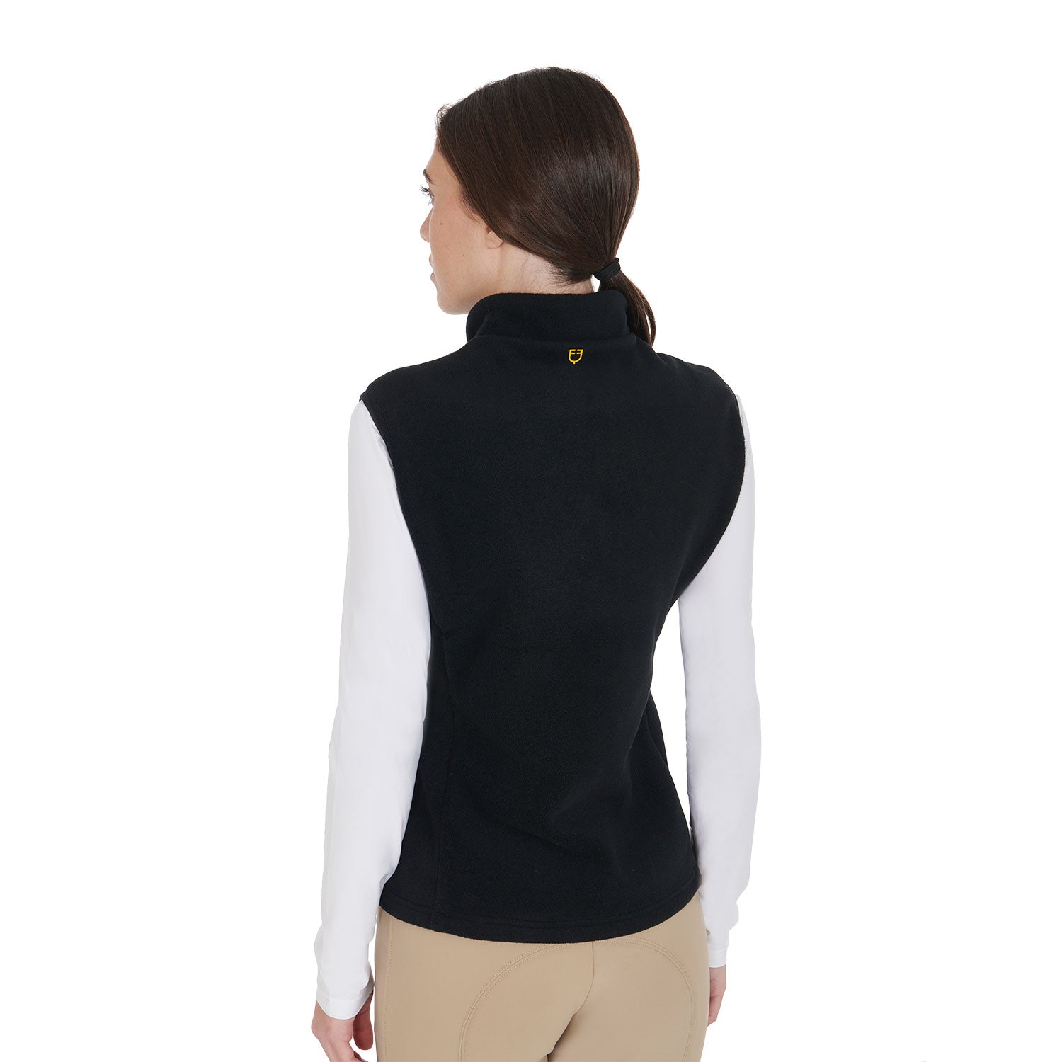 Smanicato donna slim fit in pile e tessuto tecnico Equestro