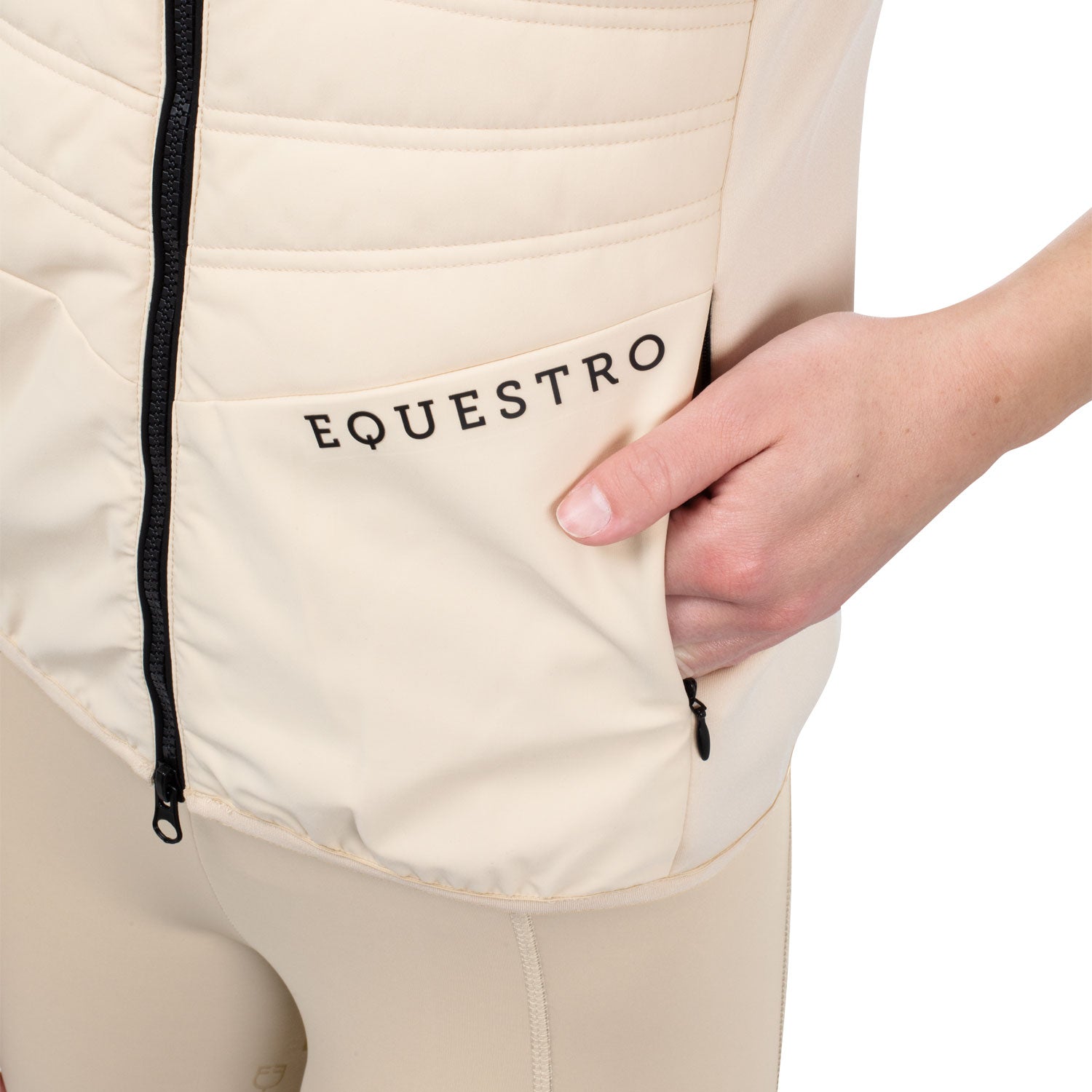 Smanicato donna slim fit in tessuto tecnico Equestro