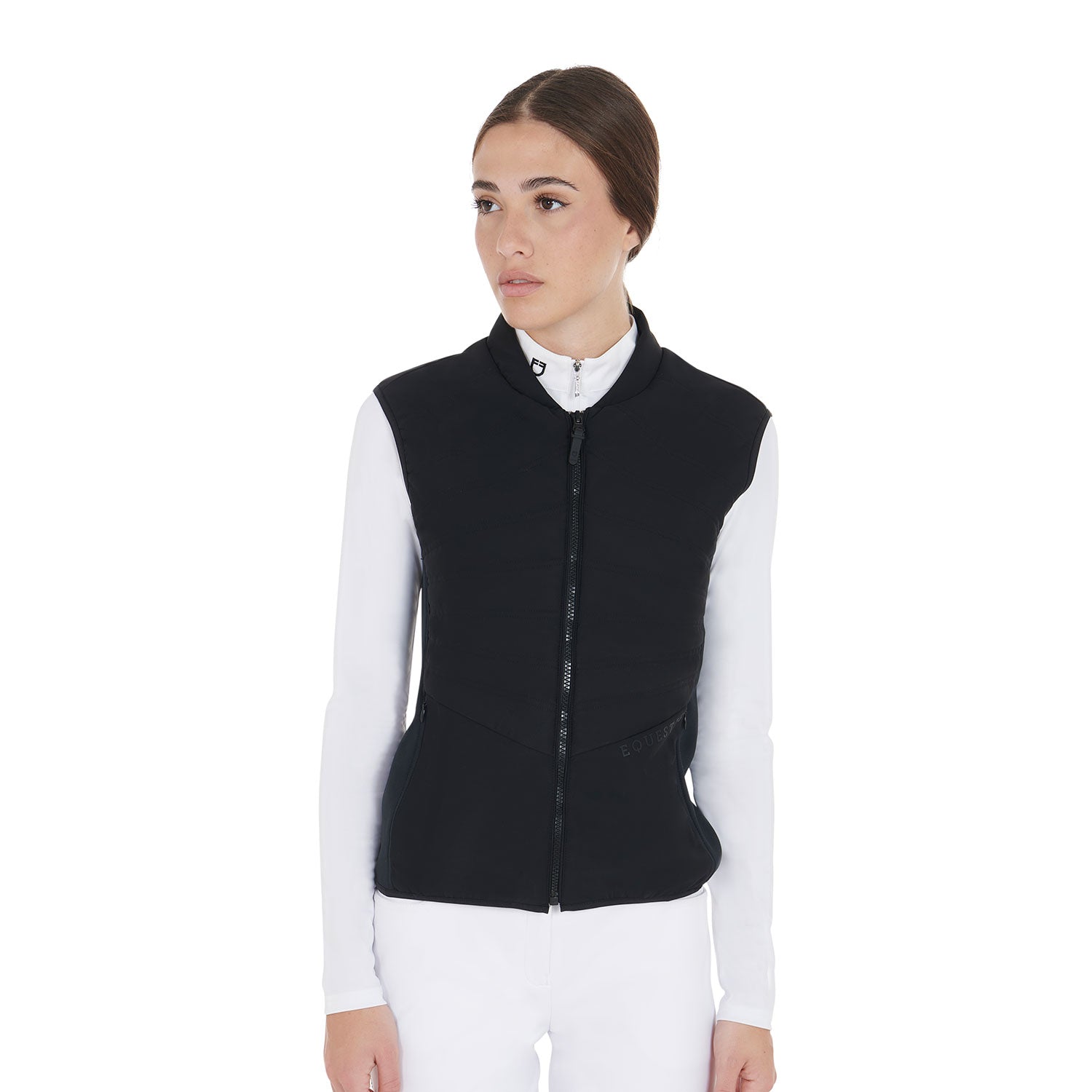 Smanicato donna slim fit in tessuto tecnico Equestro