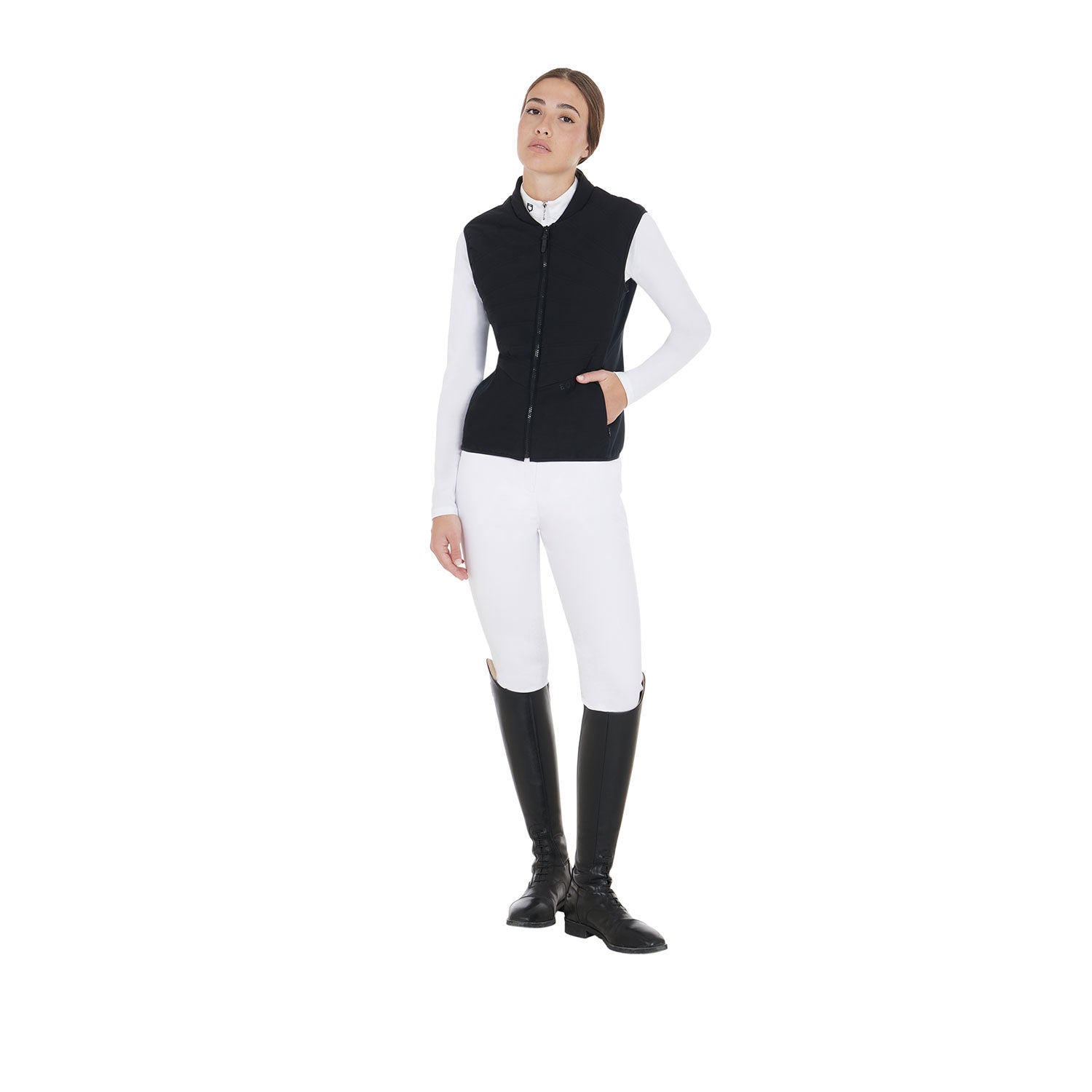 Smanicato donna slim fit in tessuto tecnico Equestro