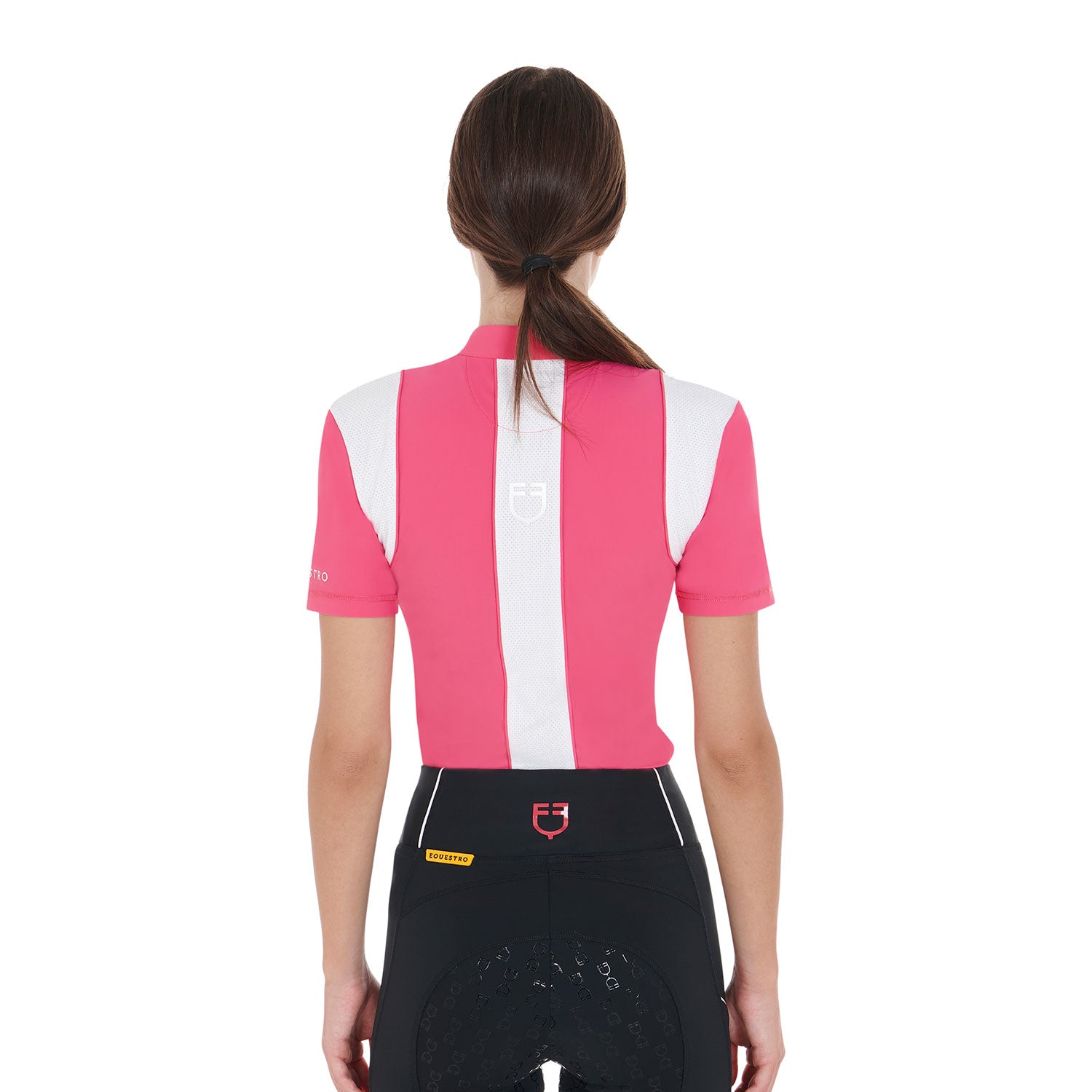 Polo donna slim fit in tessuto tecnico traspirante a mezza manica Equestro