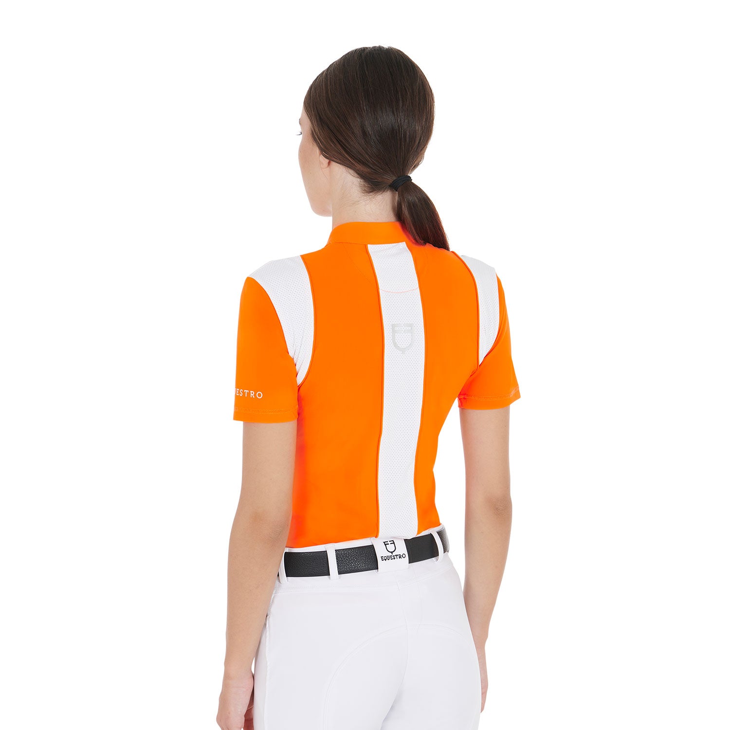 Polo donna slim fit in tessuto tecnico traspirante a mezza manica Equestro