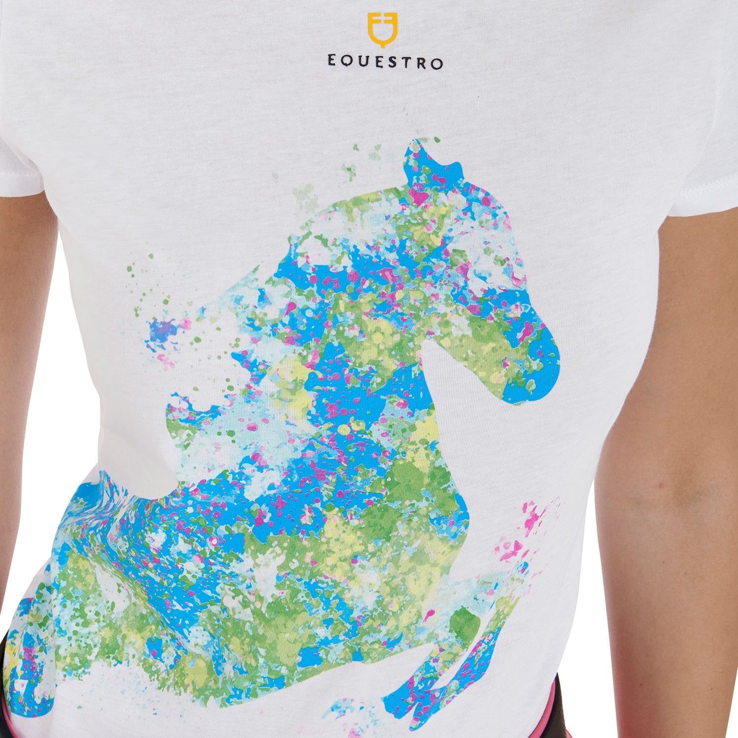 T-shirt donna slim fit con stampa colorata EQUESTRO