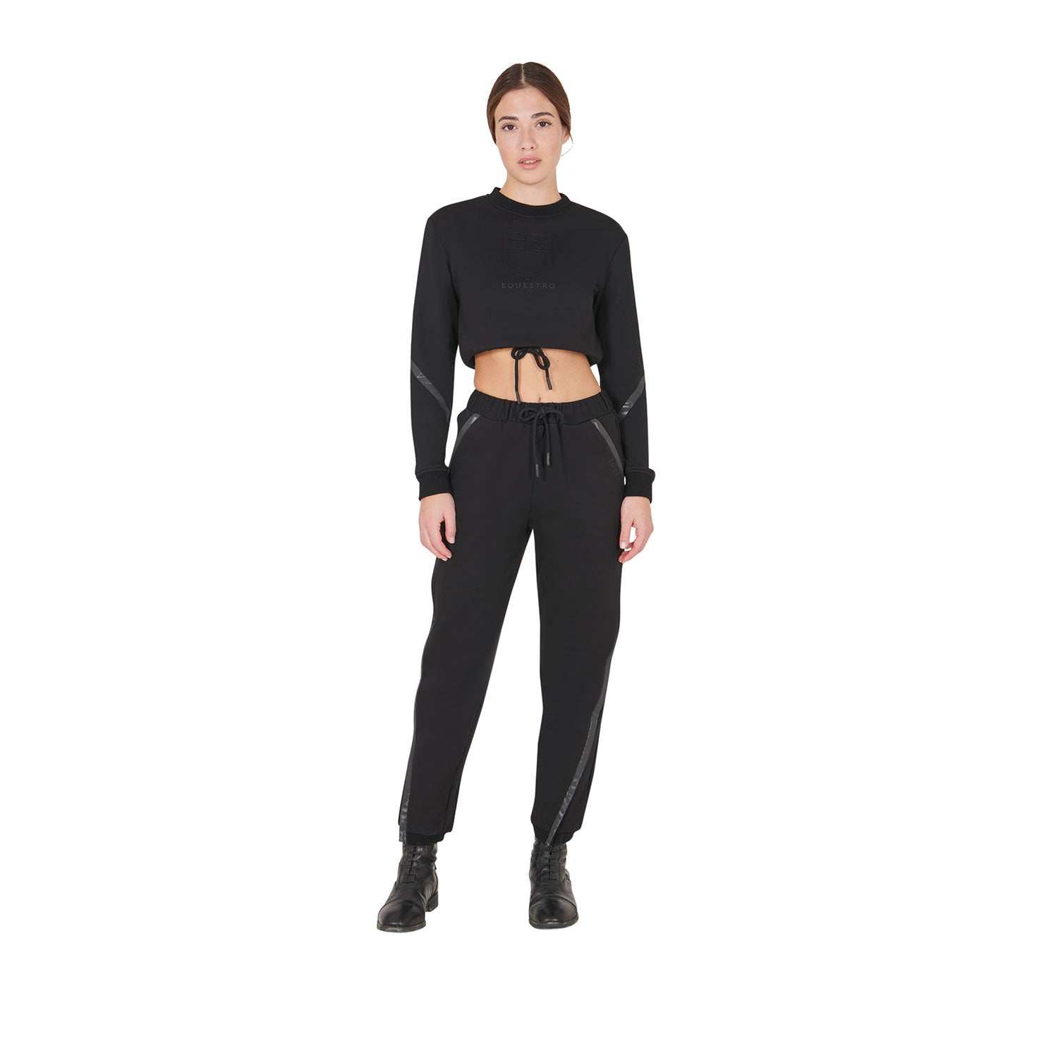 Felpa donna corta girocollo Equestro