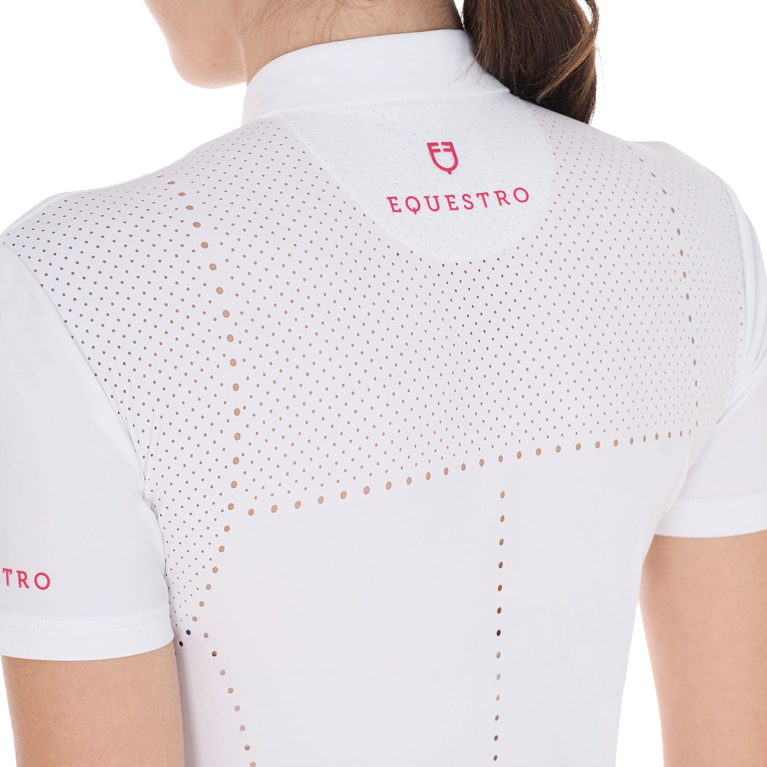 Polo concorso Equestro donna slim fit in tessuto traforato e zip 2025