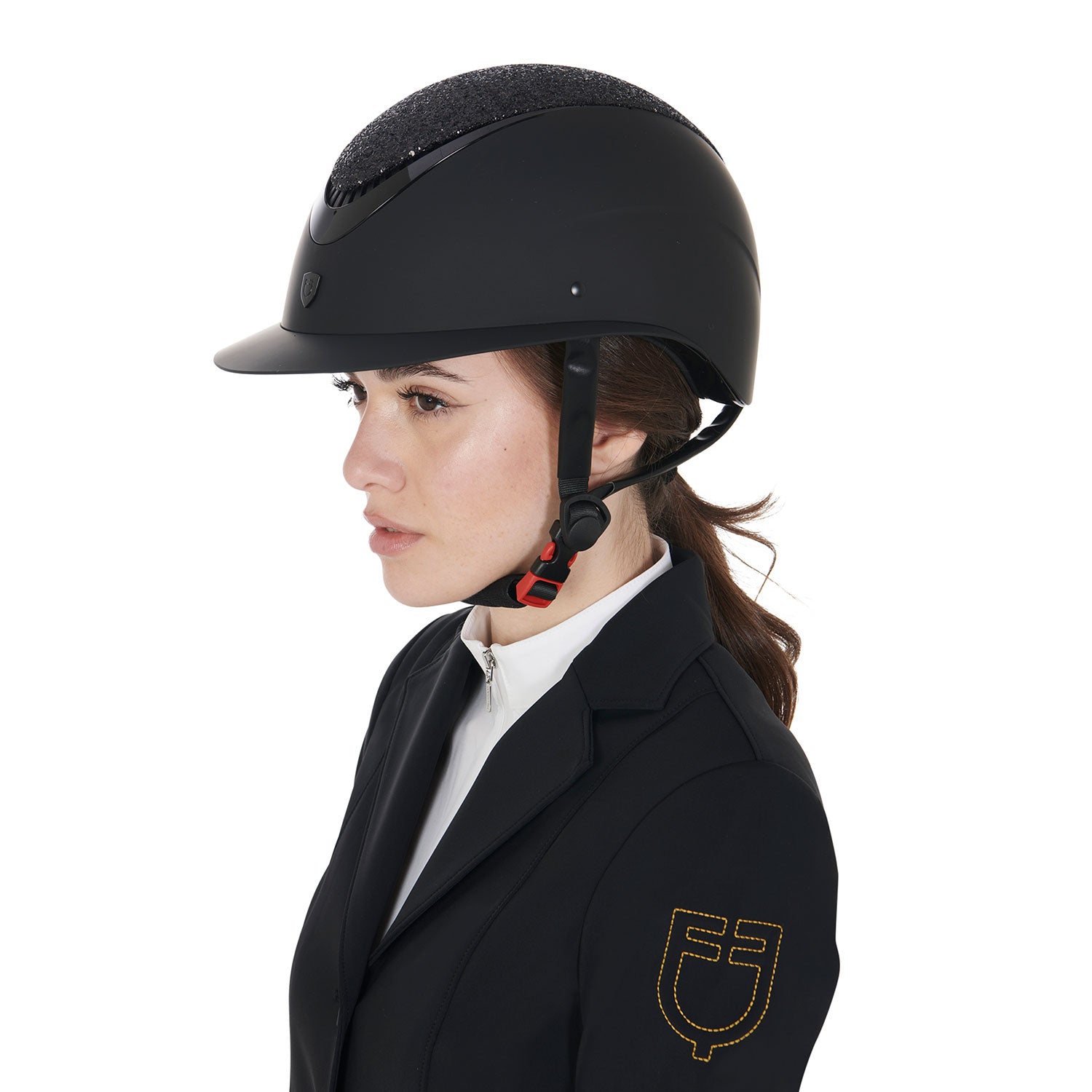 Kep Cap Casco Equitazione Equestro Galaxy con Visiera larga e brillantini