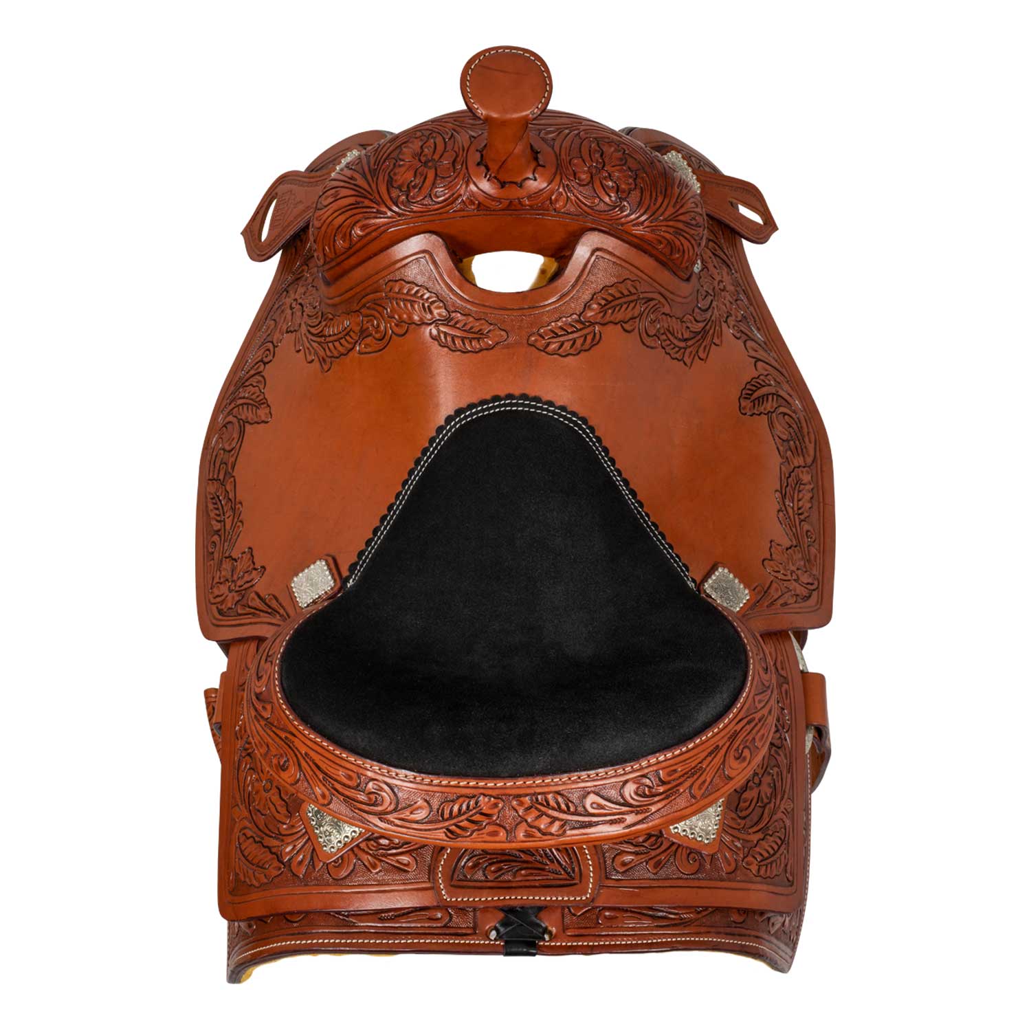Sella Western da lavoro in cuoio ingrassato modello Classic Flower MCBRYAN