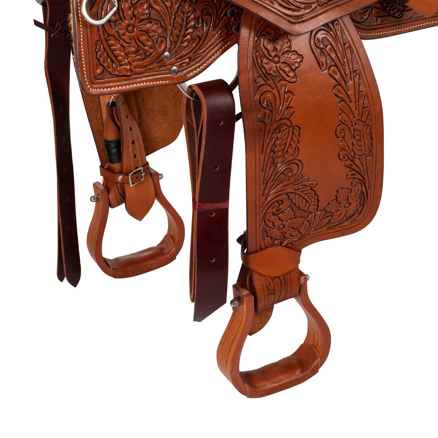 Sella Western da lavoro in cuoio ingrassato modello Classic Flower MCBRYAN