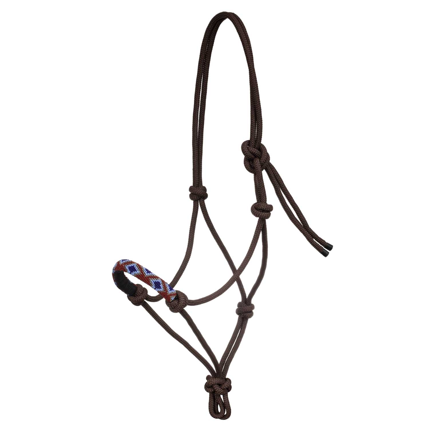 Cavezza Western Pool's in corda annodata con decorazione Navajo Marrone