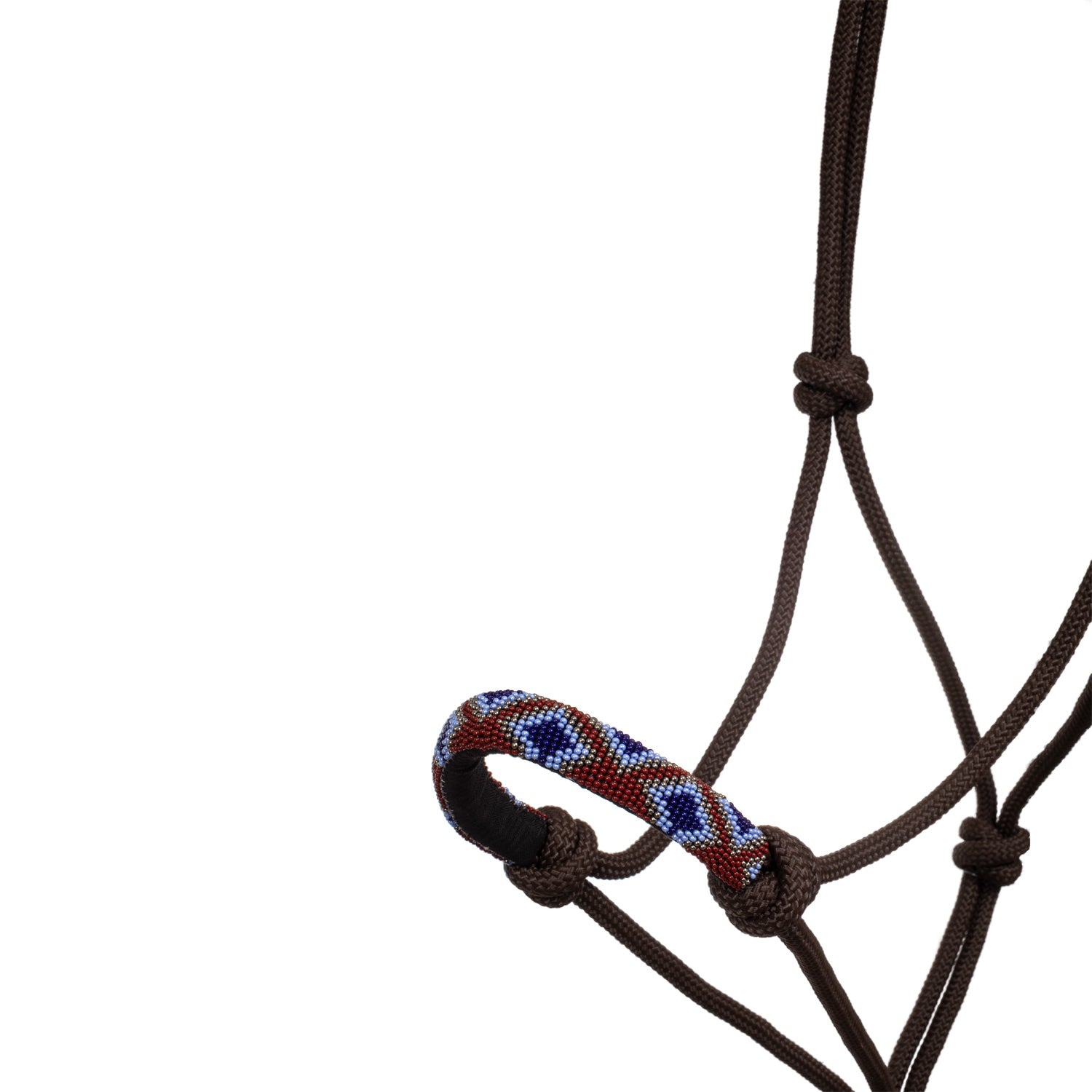 Cavezza Western Pool's in corda annodata con decorazione Navajo Marrone