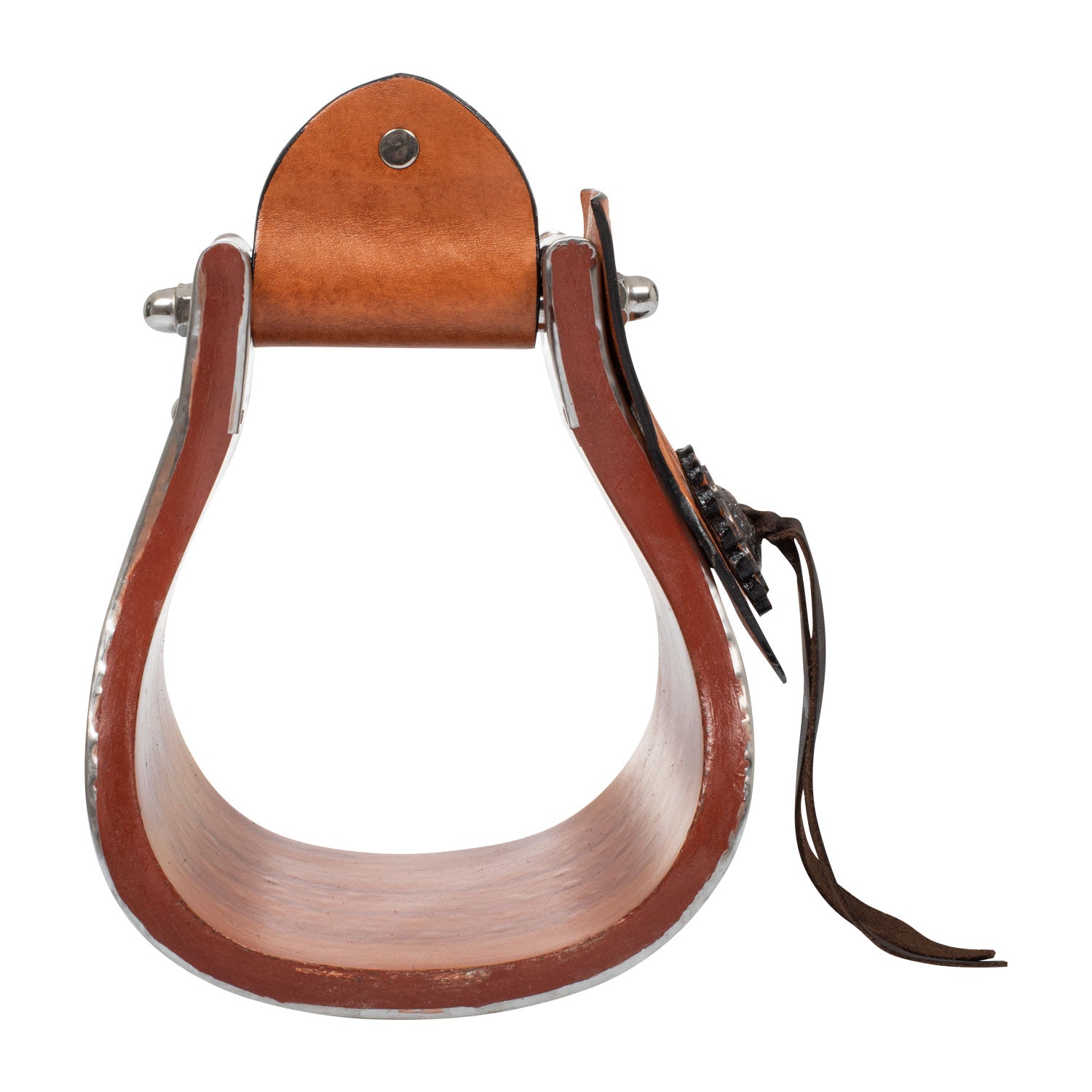 Staffe western Pool's in metallo e legno con inserti in cuoio lavorati a mano
