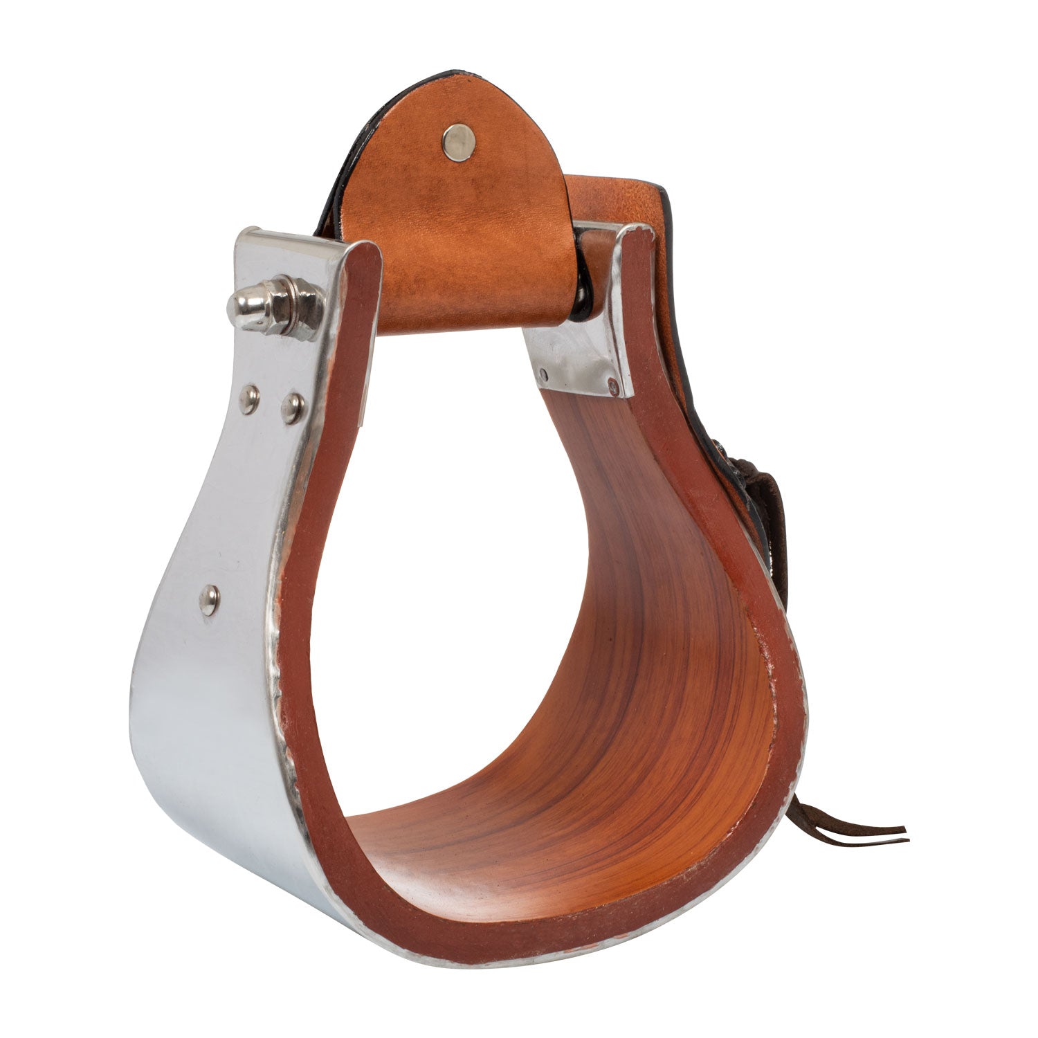 Staffe western Pool's in metallo e legno con inserti in cuoio lavorati a mano