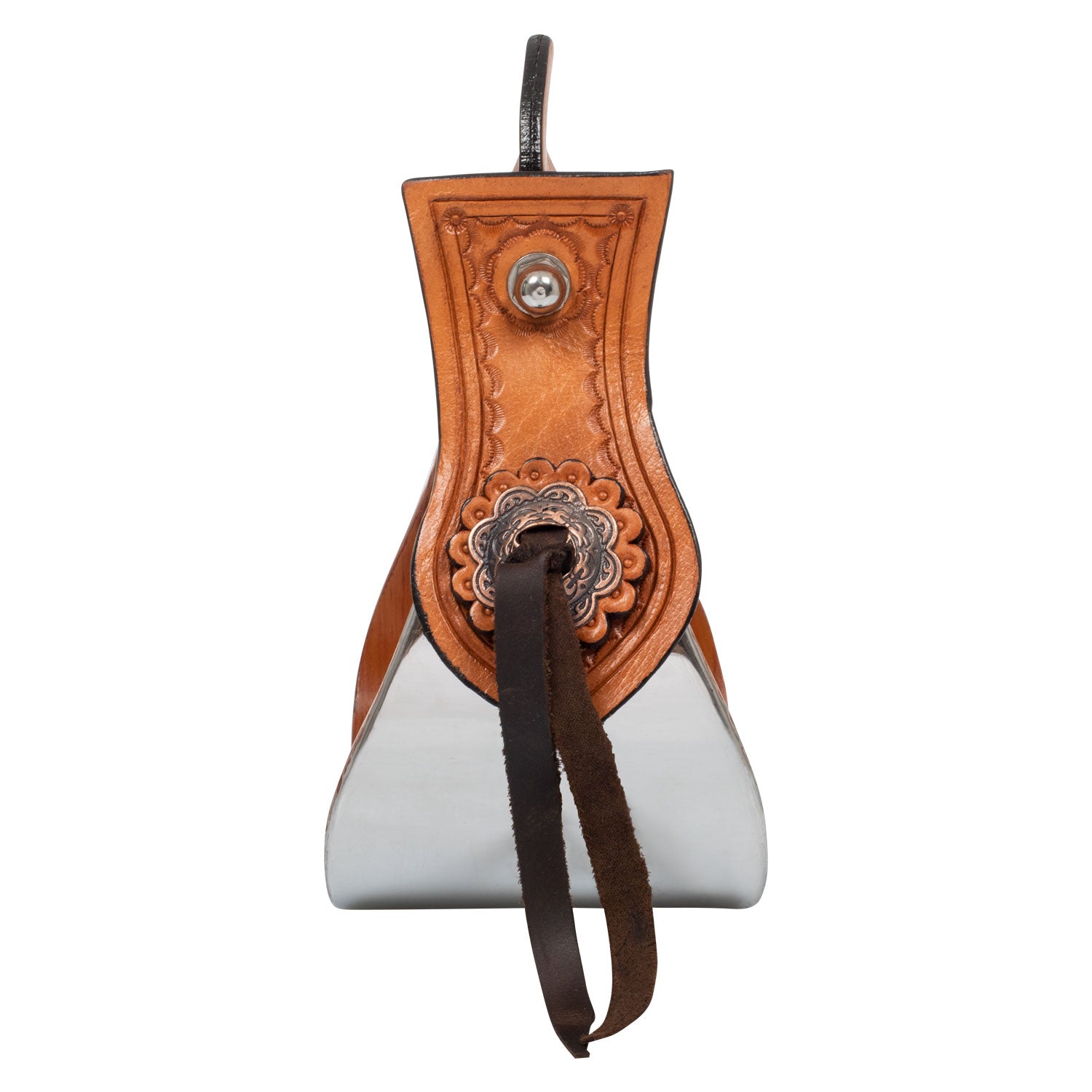 Staffe western Pool's in metallo e legno con inserti in cuoio lavorati a mano